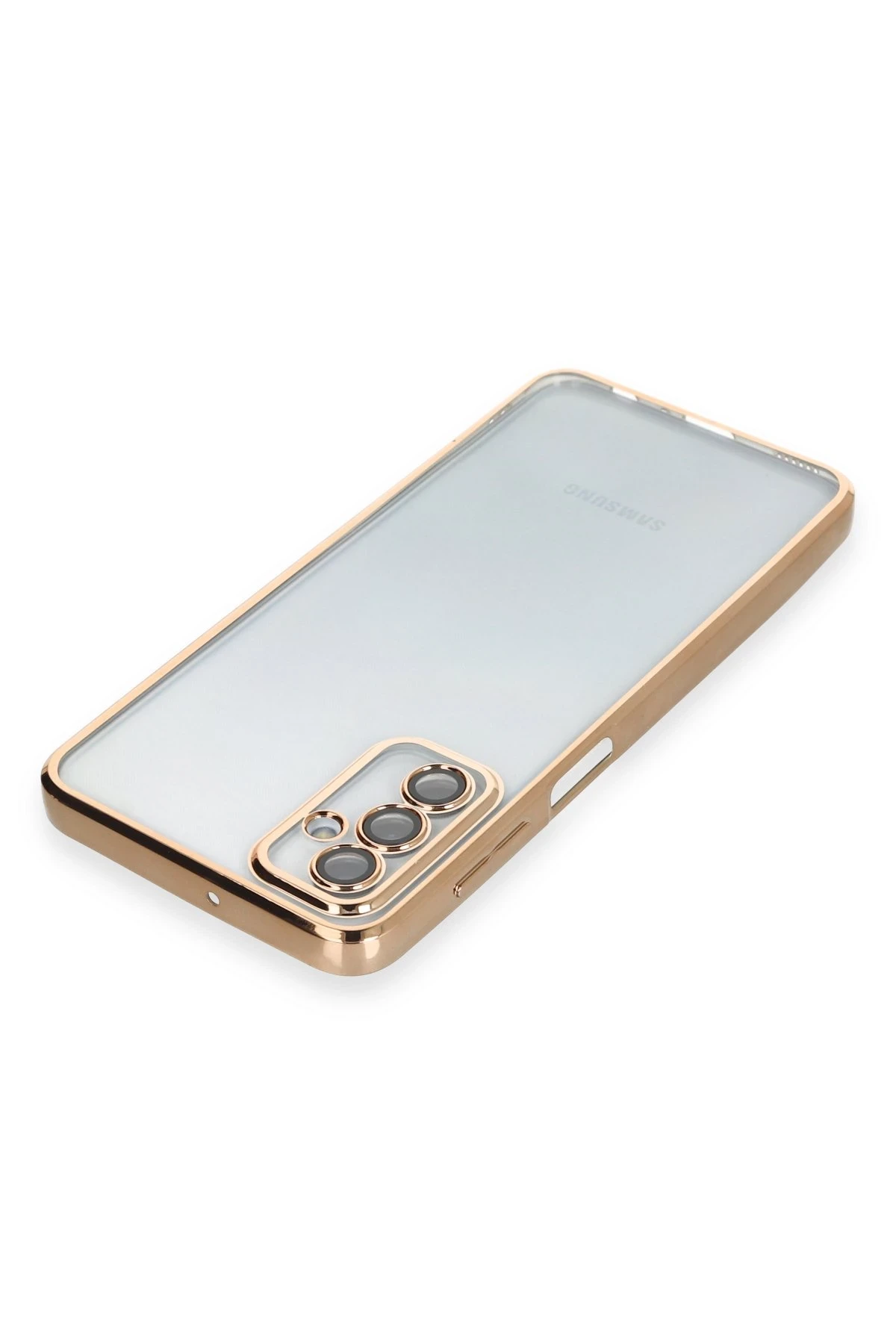 Newface Samsung Galaxy M23 Kılıf Razer Lensli Silikon - Gold