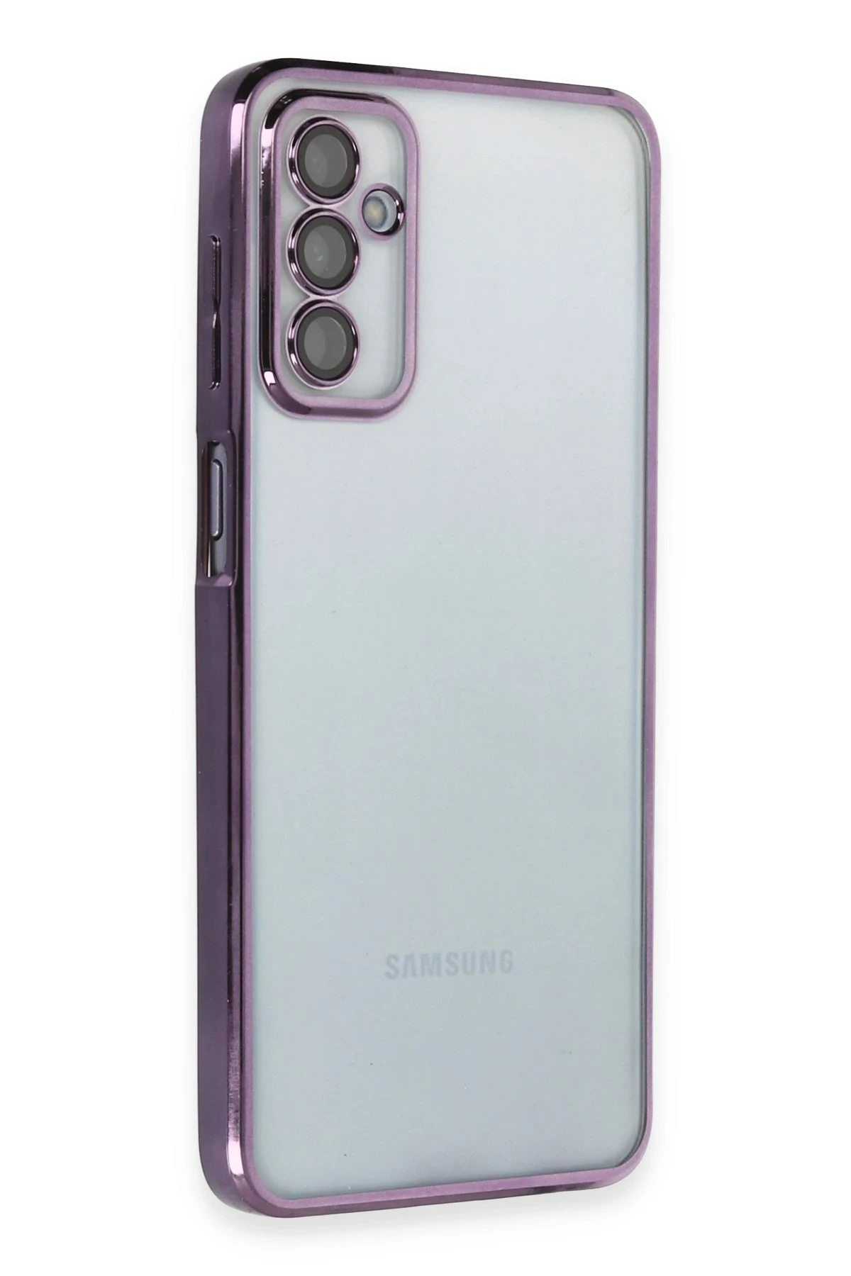 Newface Samsung Galaxy M23 Kılıf Razer Lensli Silikon - Mor
