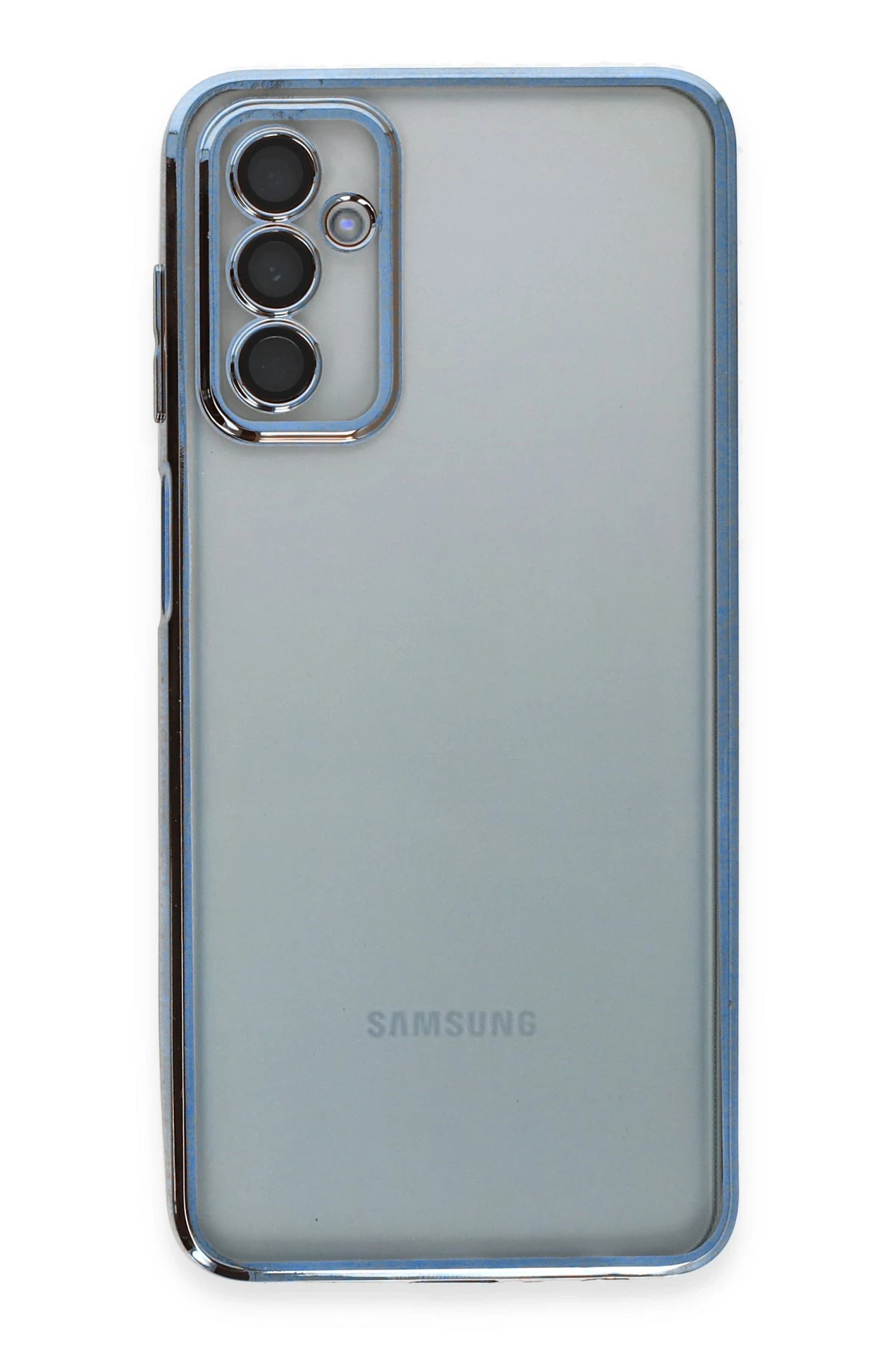Newface Samsung Galaxy M23 Kılıf Razer Lensli Silikon - Açık Mavi