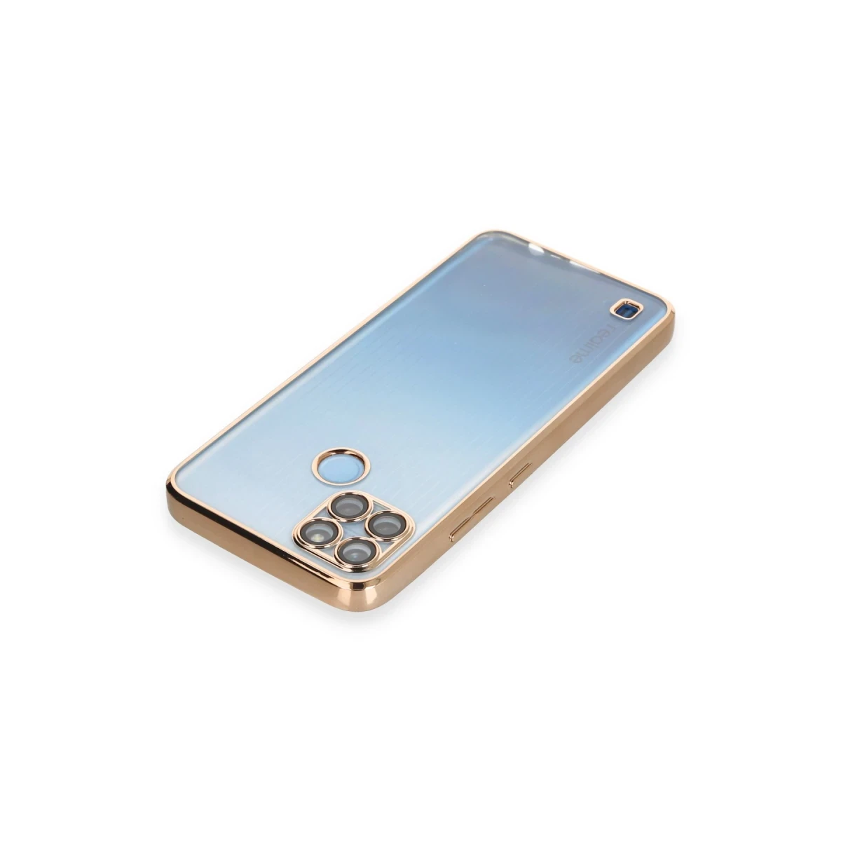 Newface Realme C25Y Kılıf Razer Lensli Silikon - Gold