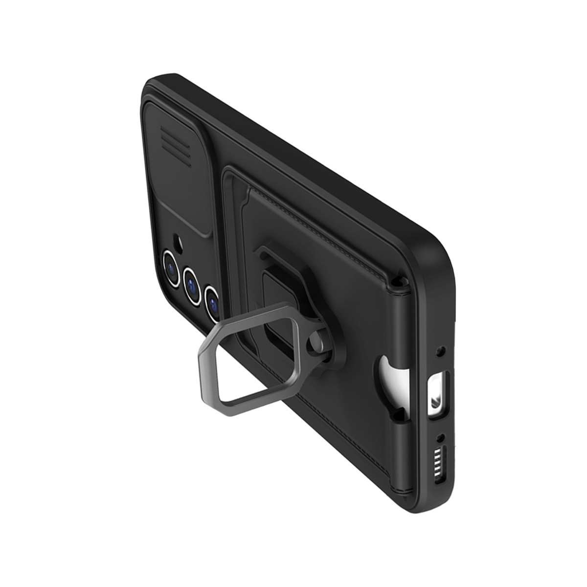 Newface Samsung Galaxy A25 5G Kılıf Zuma Kartvizitli Yüzüklü Silikon - Siyah — görsel 8