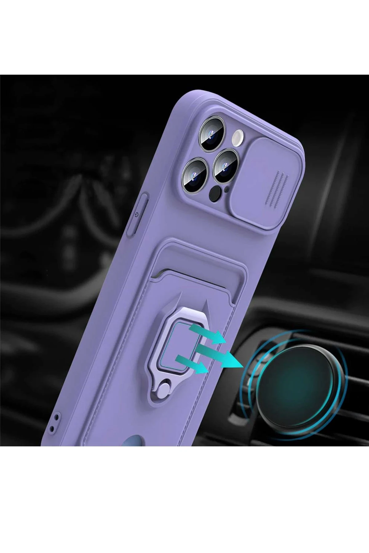 Newface Samsung Galaxy A55 5G Kılıf Zuma Kartvizitli Yüzüklü Silikon - Siyah — görsel 2