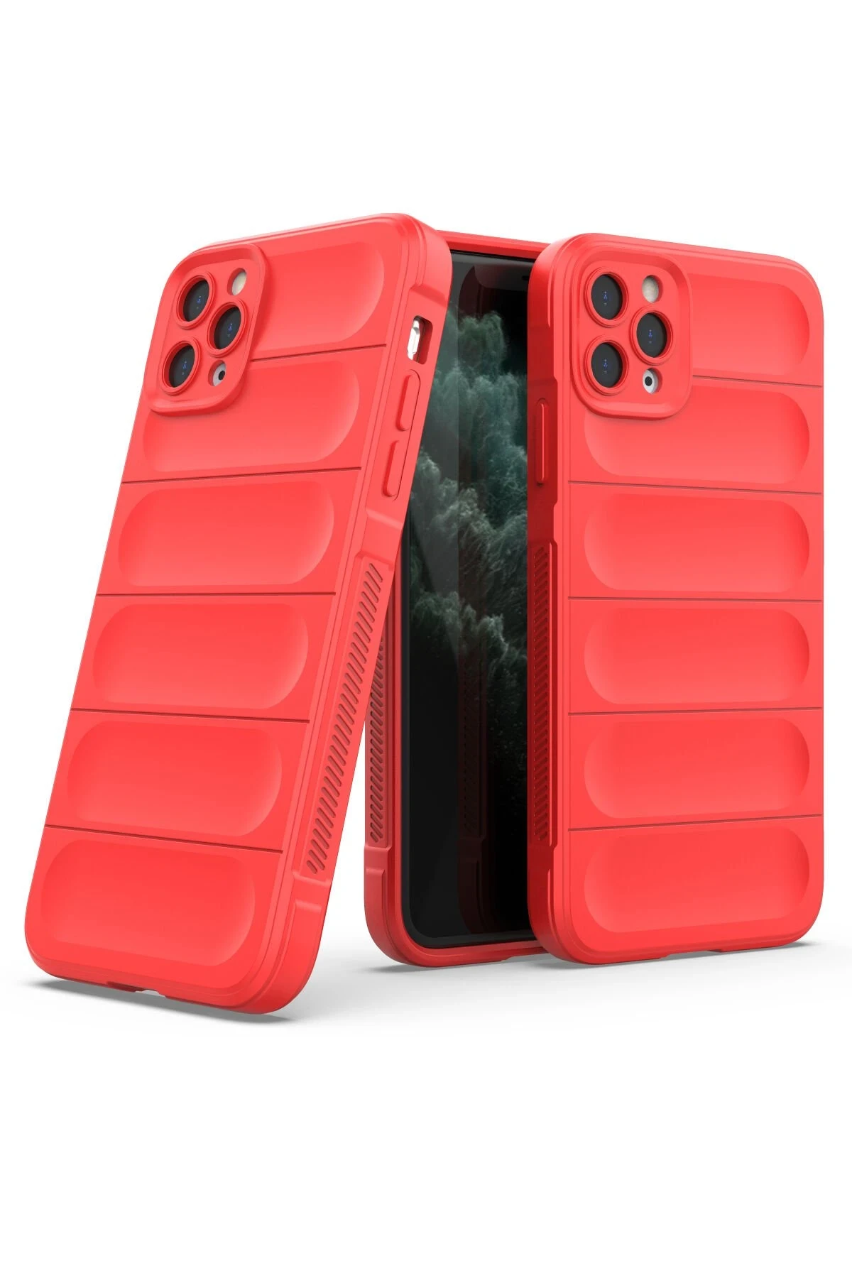 Newface iPhone 11 Pro Max Kılıf Optimum Silikon - Kırmızı