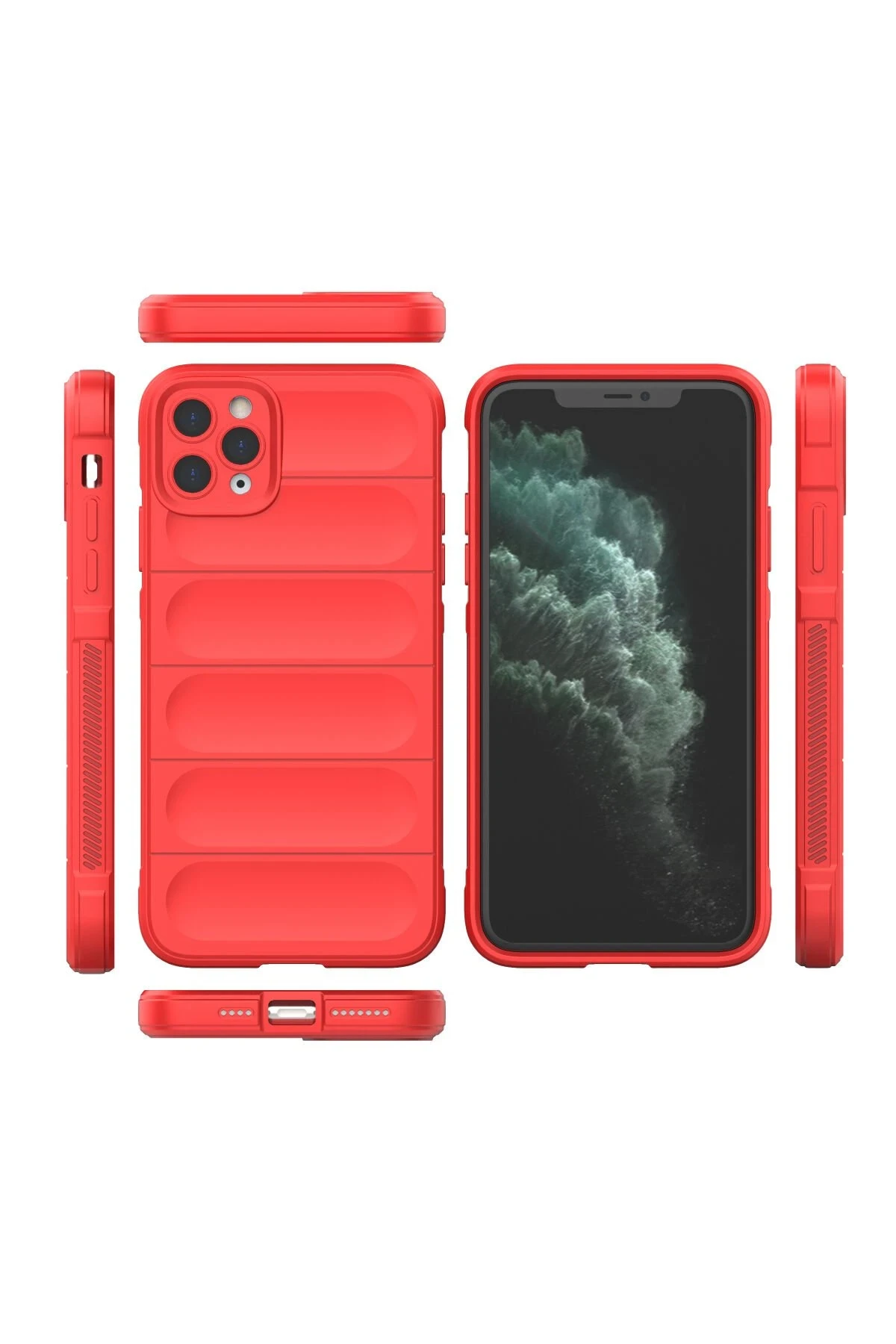 Newface iPhone 11 Pro Max Kılıf Optimum Silikon - Kırmızı