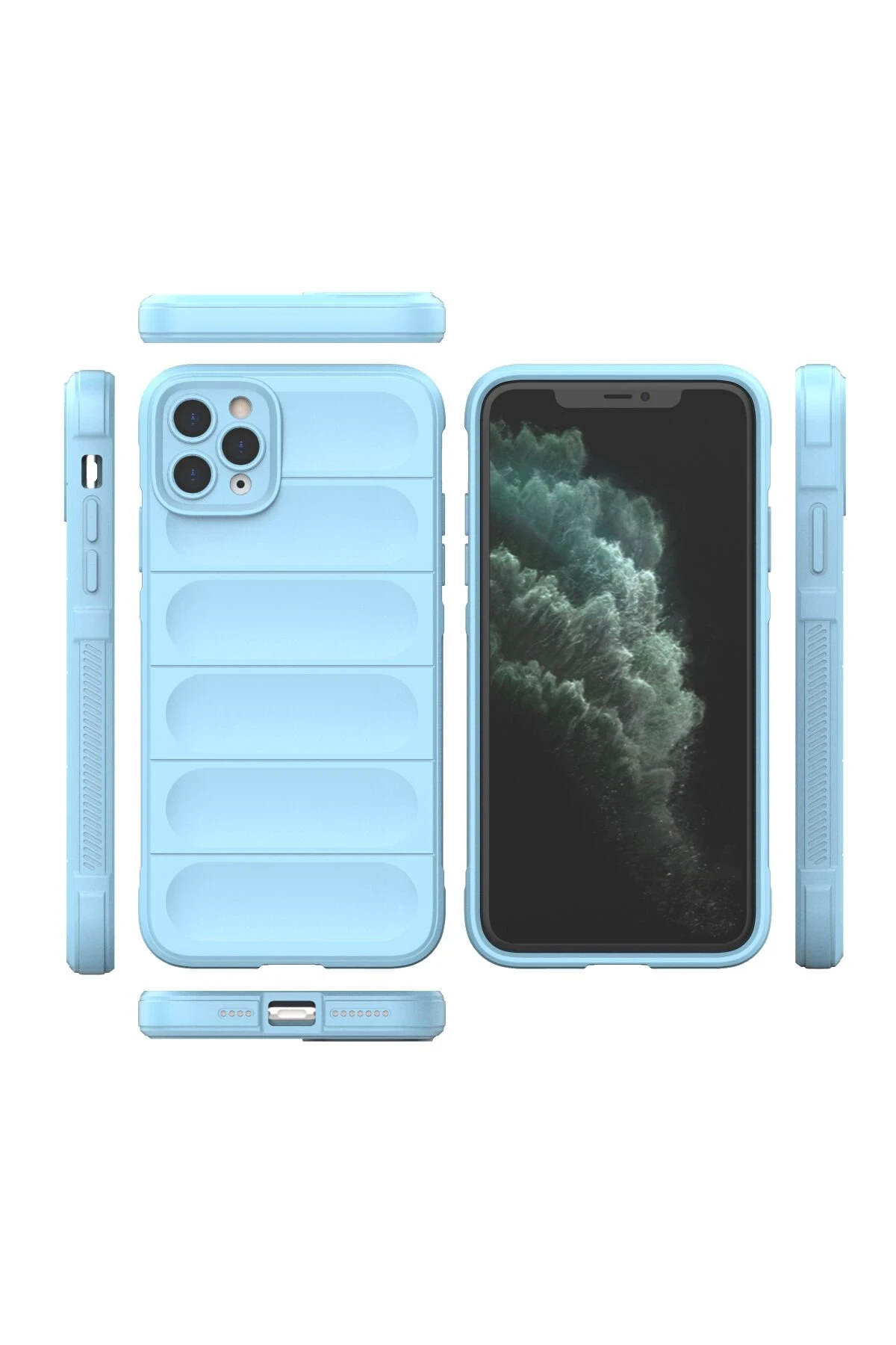 Newface iPhone 11 Pro Max Kılıf Optimum Silikon - Sky Blue