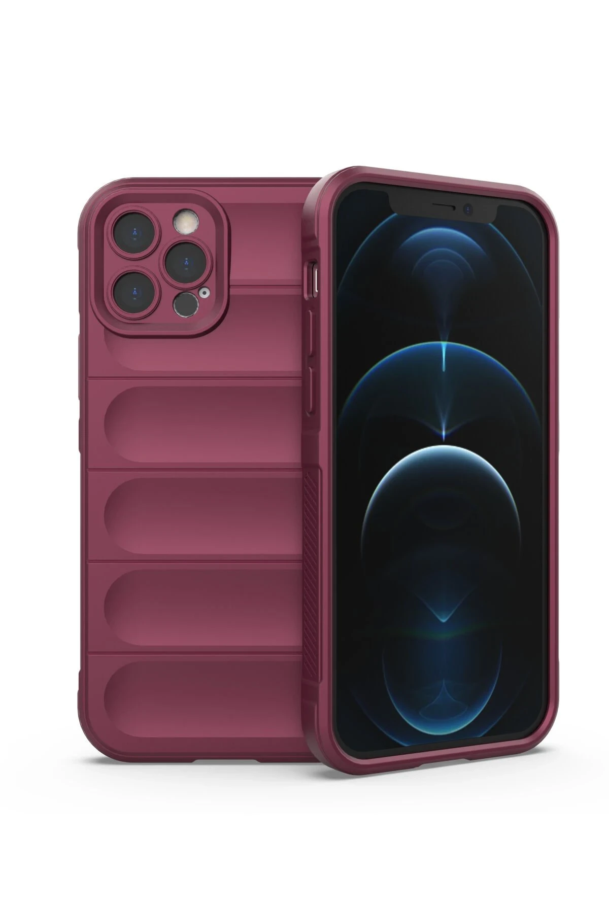 Newface iPhone 12 Pro Kılıf Optimum Silikon - Bordo
