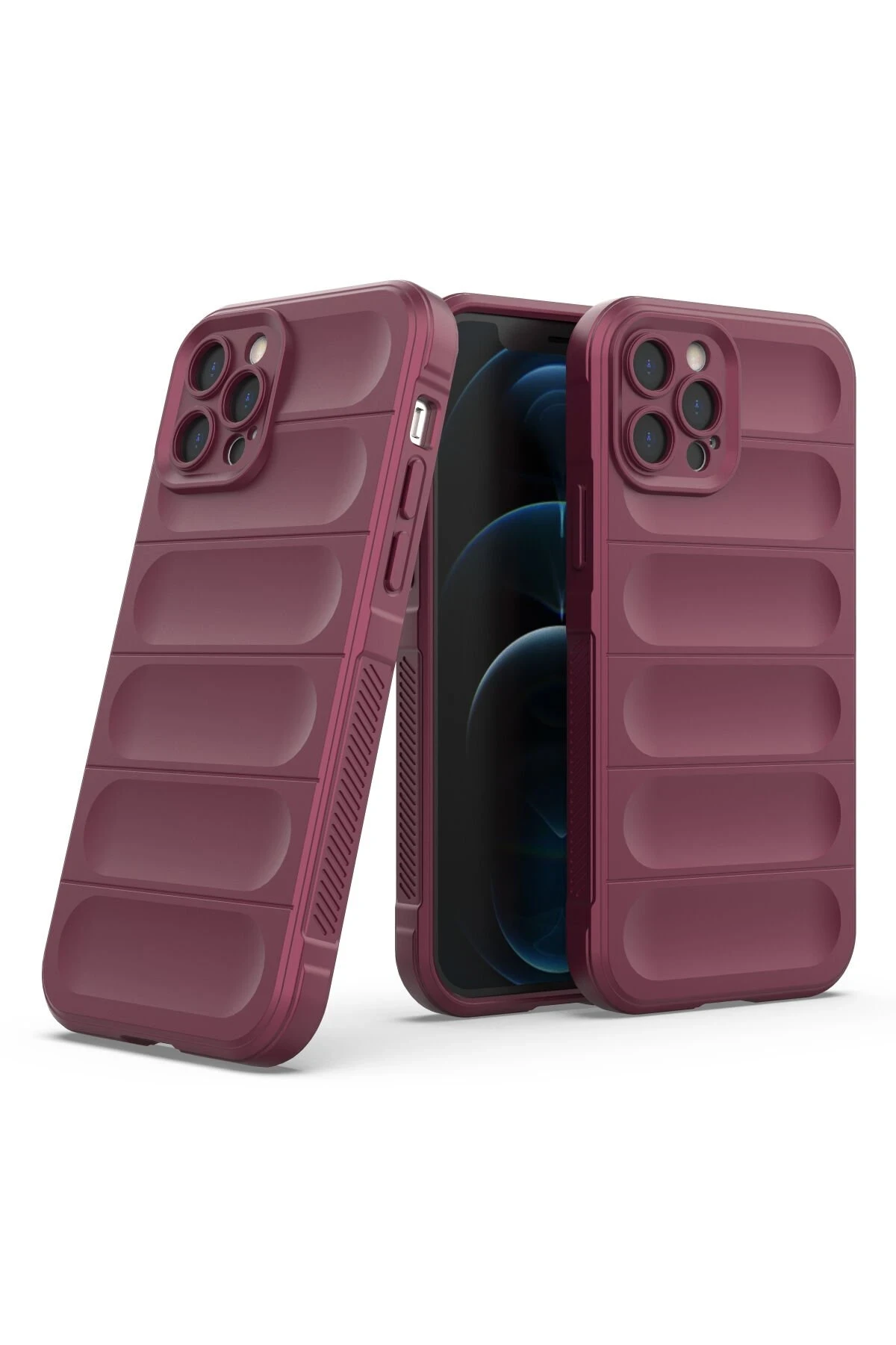 Newface iPhone 12 Pro Kılıf Optimum Silikon - Bordo