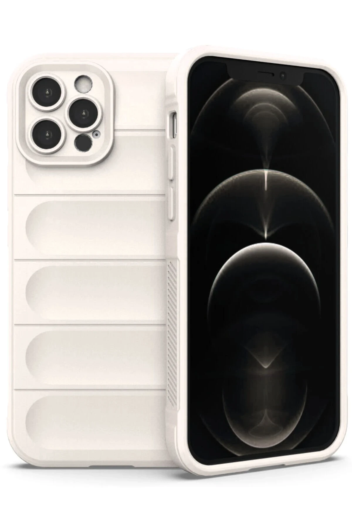 Newface iPhone 12 Pro Kılıf Optimum Silikon - Krem