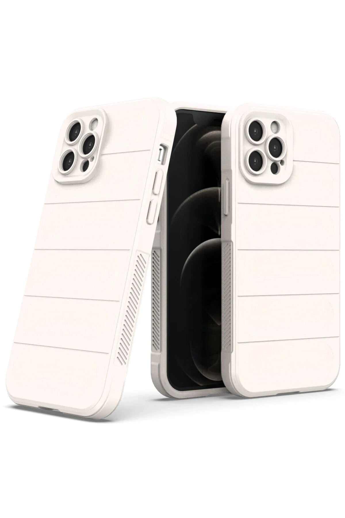 Newface iPhone 12 Pro Kılıf Optimum Silikon - Krem