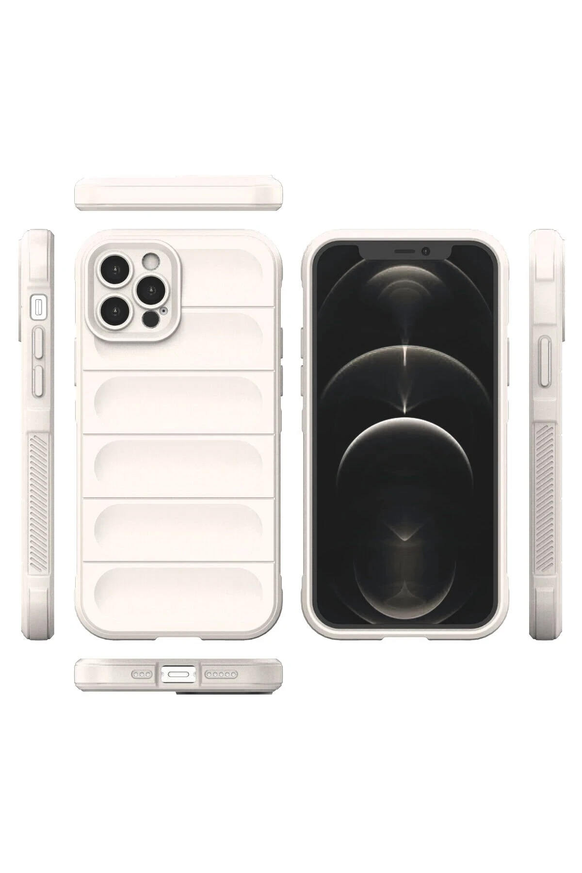 Newface iPhone 12 Pro Kılıf Optimum Silikon - Krem