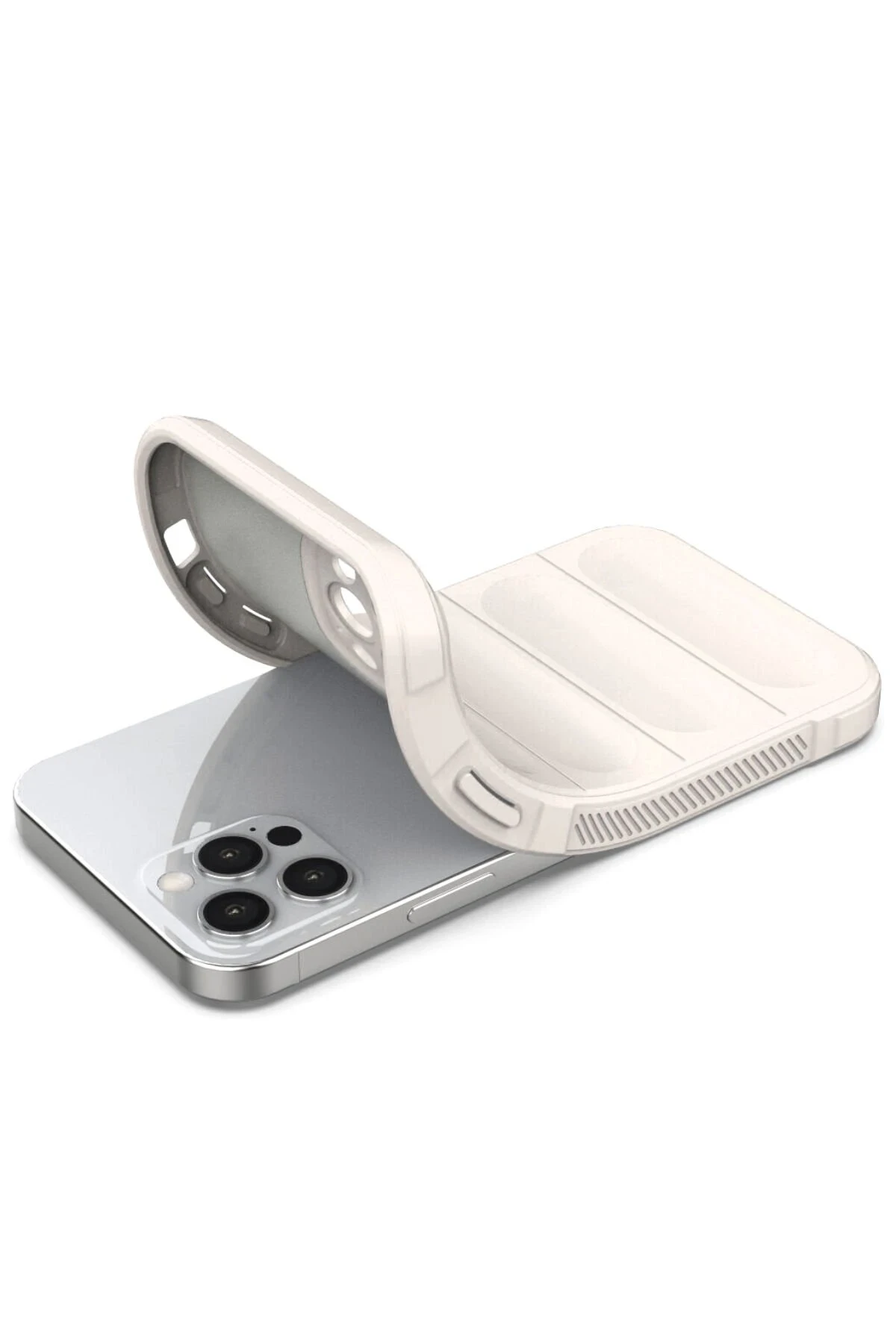 Newface iPhone 12 Pro Kılıf Optimum Silikon - Krem