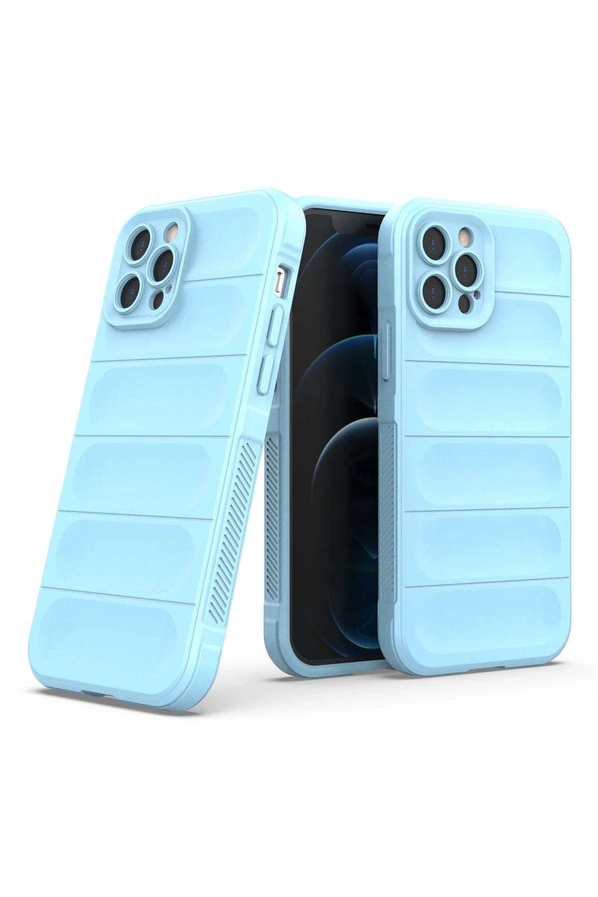 Newface iPhone 12 Pro Kılıf Optimum Silikon - Sky Blue