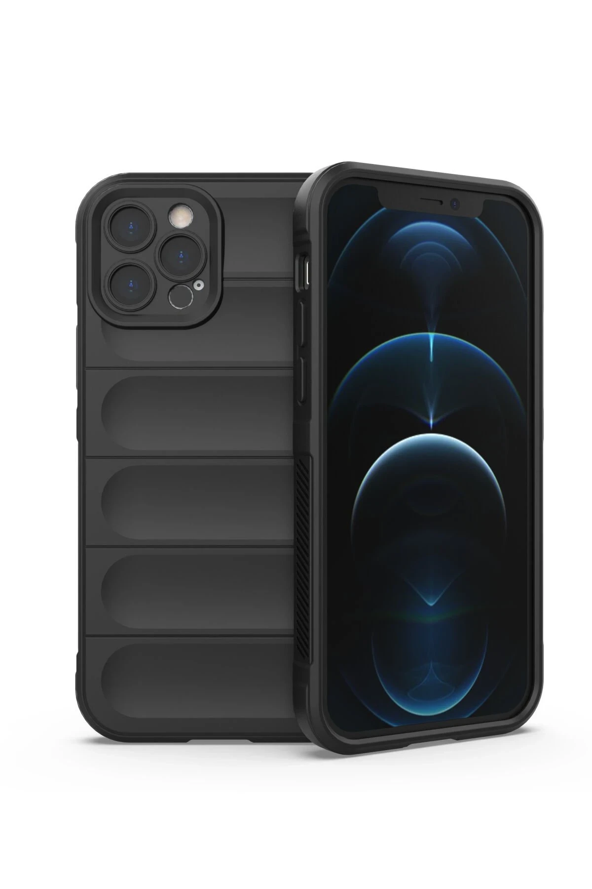 Newface Apple iPhone 12 Pro Max Kılıf Optimum Silikon - Siyah
