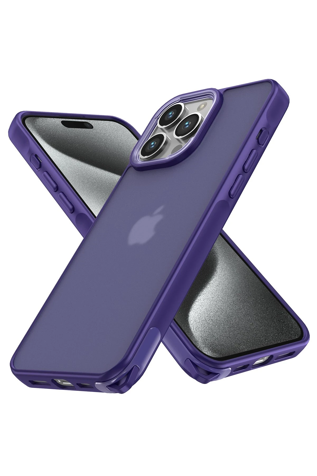 Newface iPhone 15 Pro Kılıf Elegant Kapak - Derin Mor