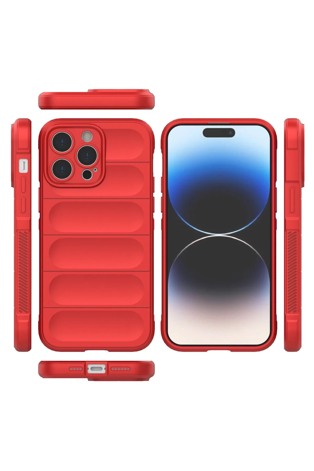 Newface iPhone 13 Pro Max Kılıf Optimum Silikon - Kırmızı