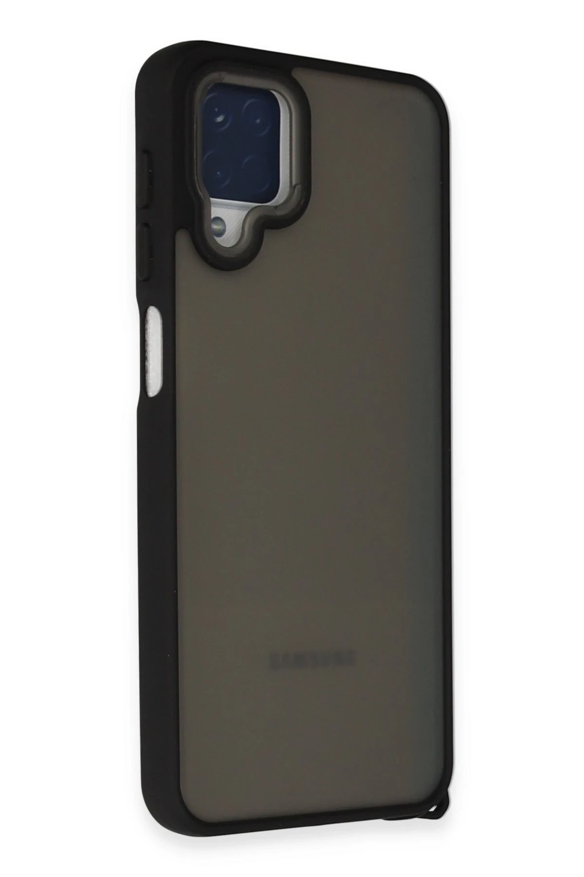 Newface Samsung Galaxy A12 Kılıf Elegant Kapak - Siyah