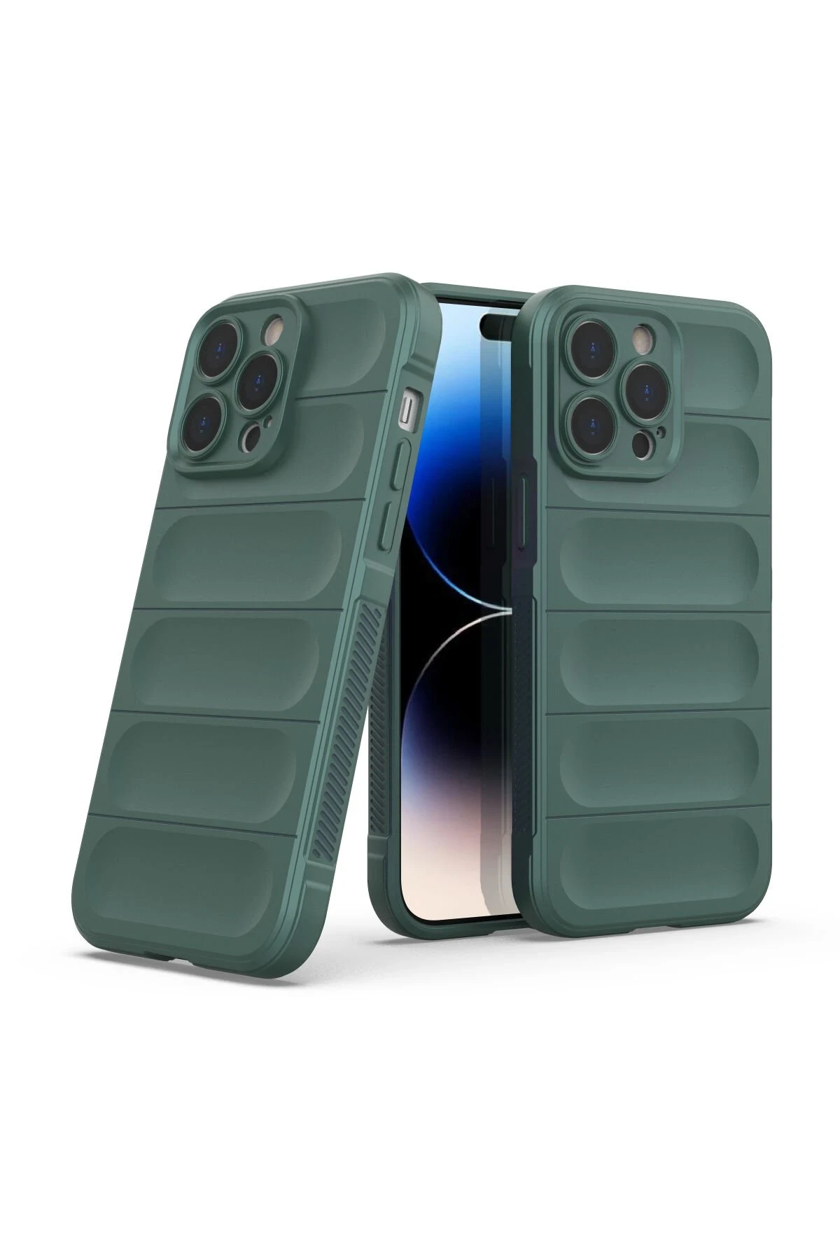 Newface iPhone 14 Pro Kılıf Optimum Silikon - Koyu Yeşil