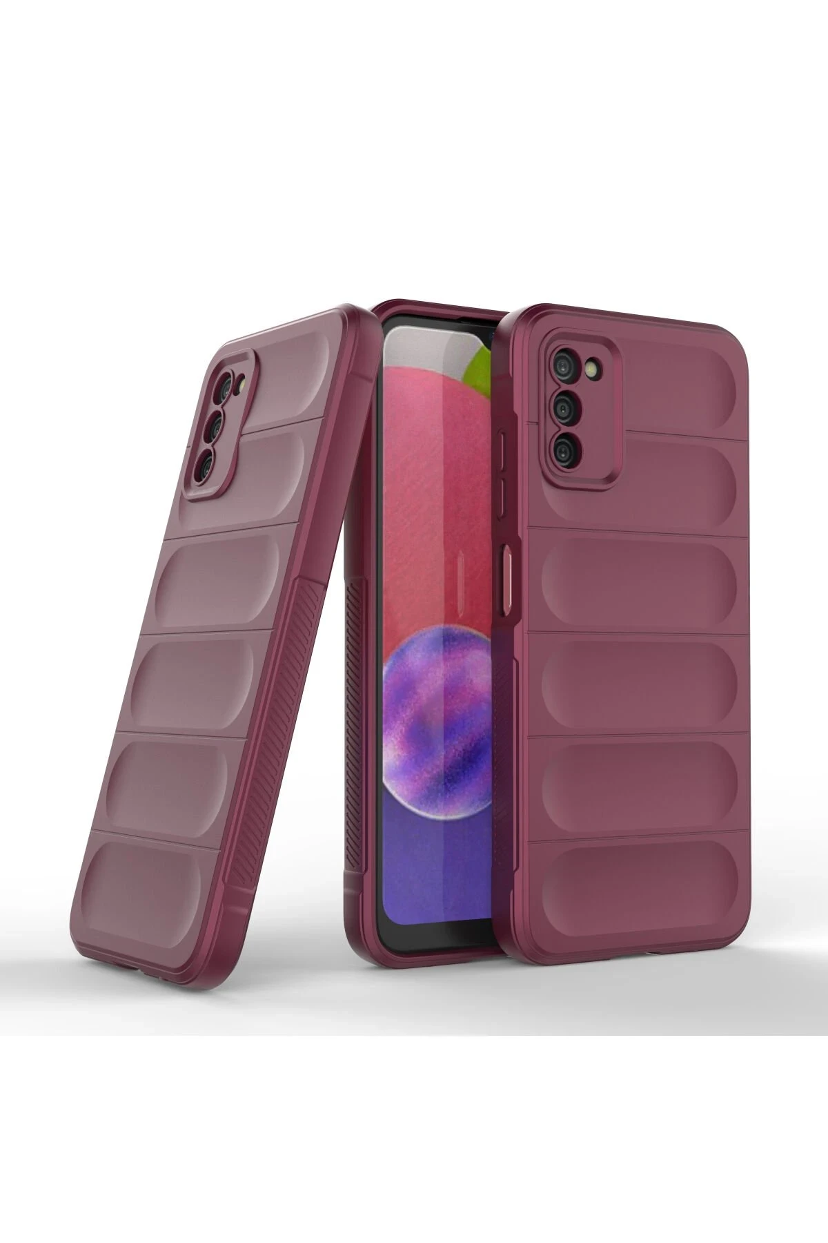 Newface Samsung Galaxy A03S Kılıf Optimum Silikon - Bordo