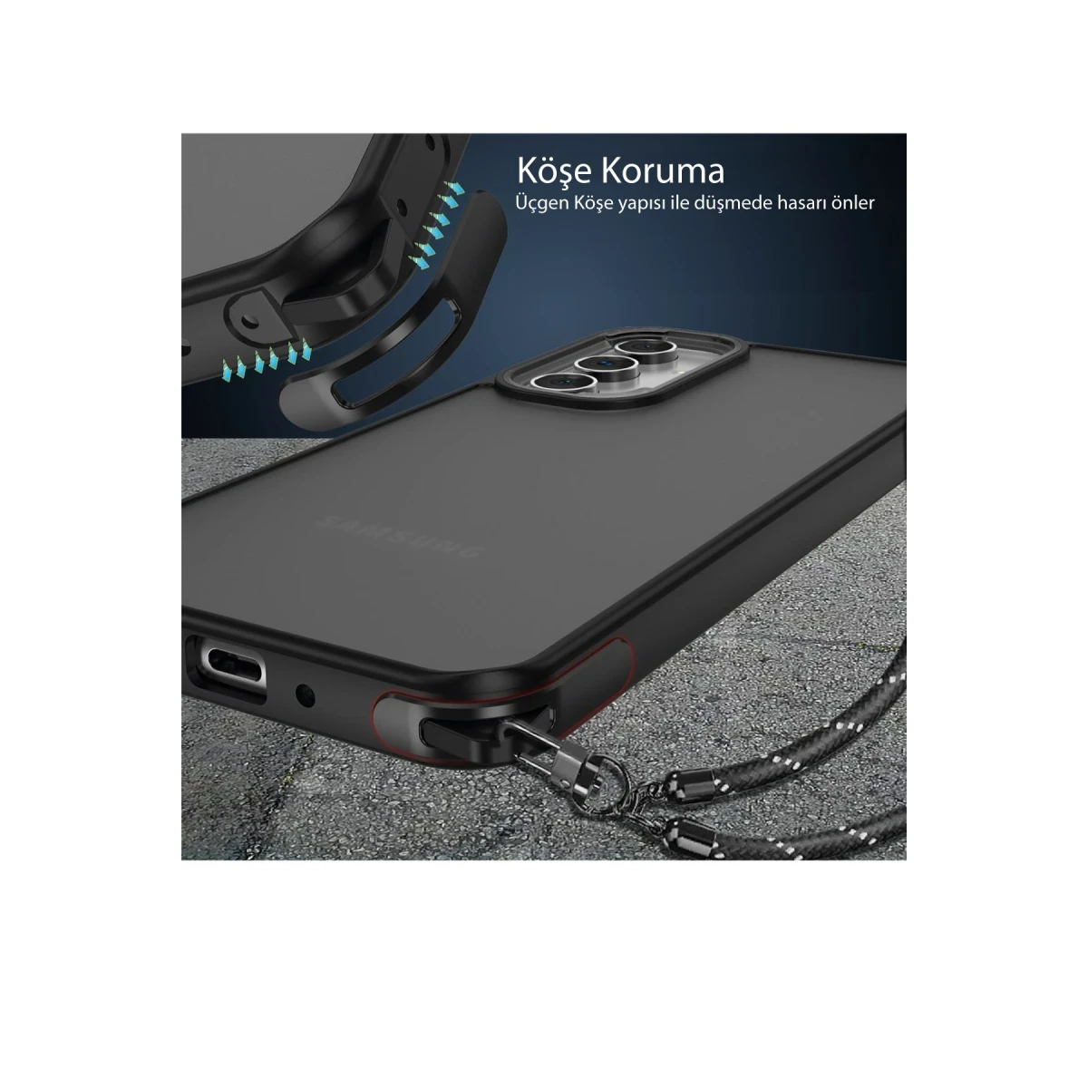 Newface Samsung Galaxy A05 Kılıf Elegant Kapak - Siyah — görsel 6