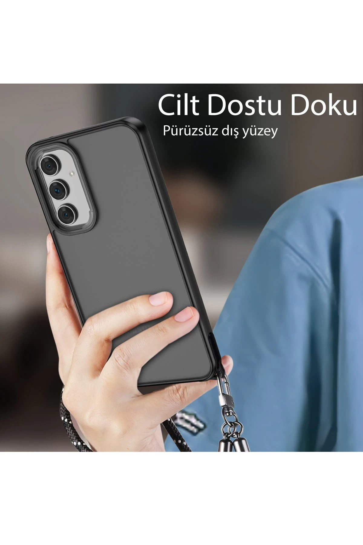 Newface Samsung Galaxy A05 Kılıf Elegant Kapak - Siyah — görsel 3