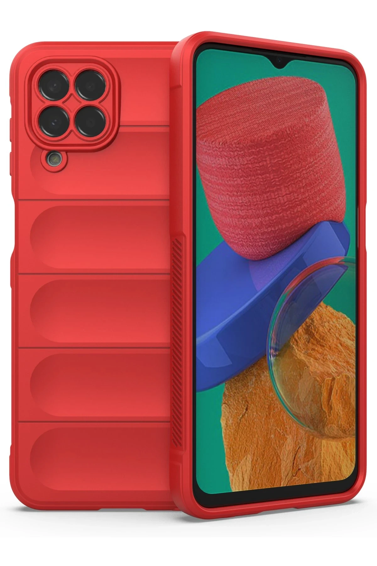 Newface Samsung Galaxy M33 Kılıf Optimum Silikon - Kırmızı