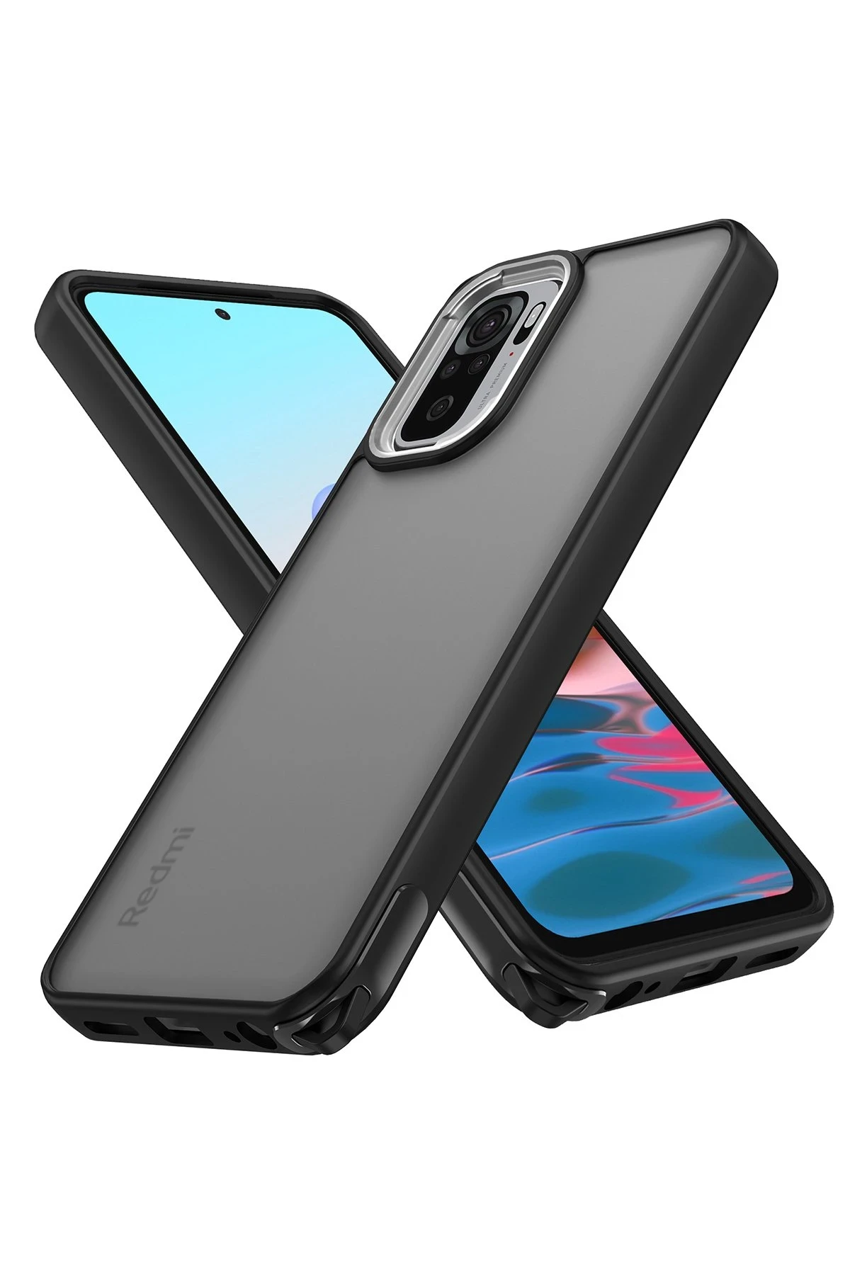 Newface Xiaomi Redmi Note 10 Kılıf Elegant Kapak - Siyah