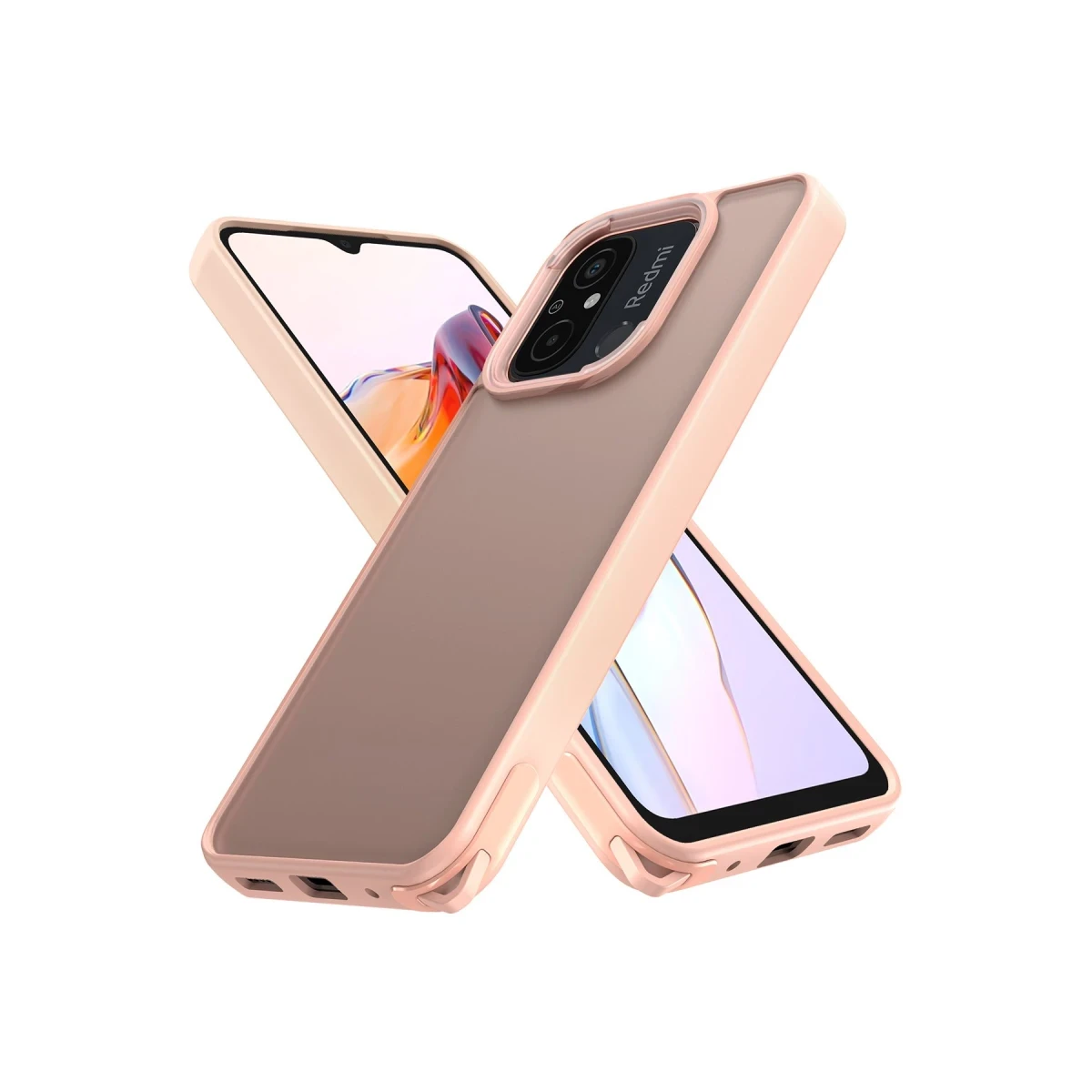 Newface Xiaomi Redmi 12C Kılıf Elegant Kapak - Pudra