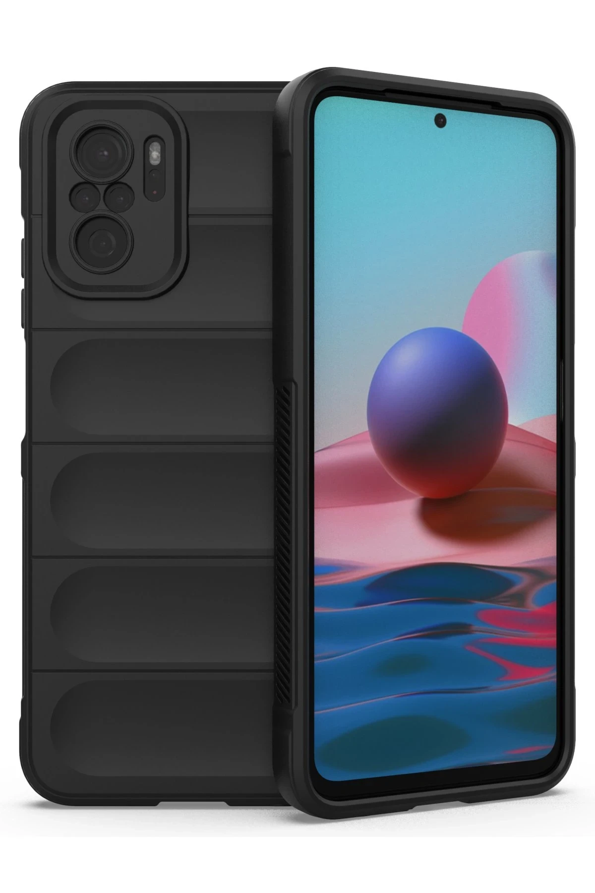 Newface Xiaomi Redmi Note 10 Kılıf Optimum Silikon - Siyah