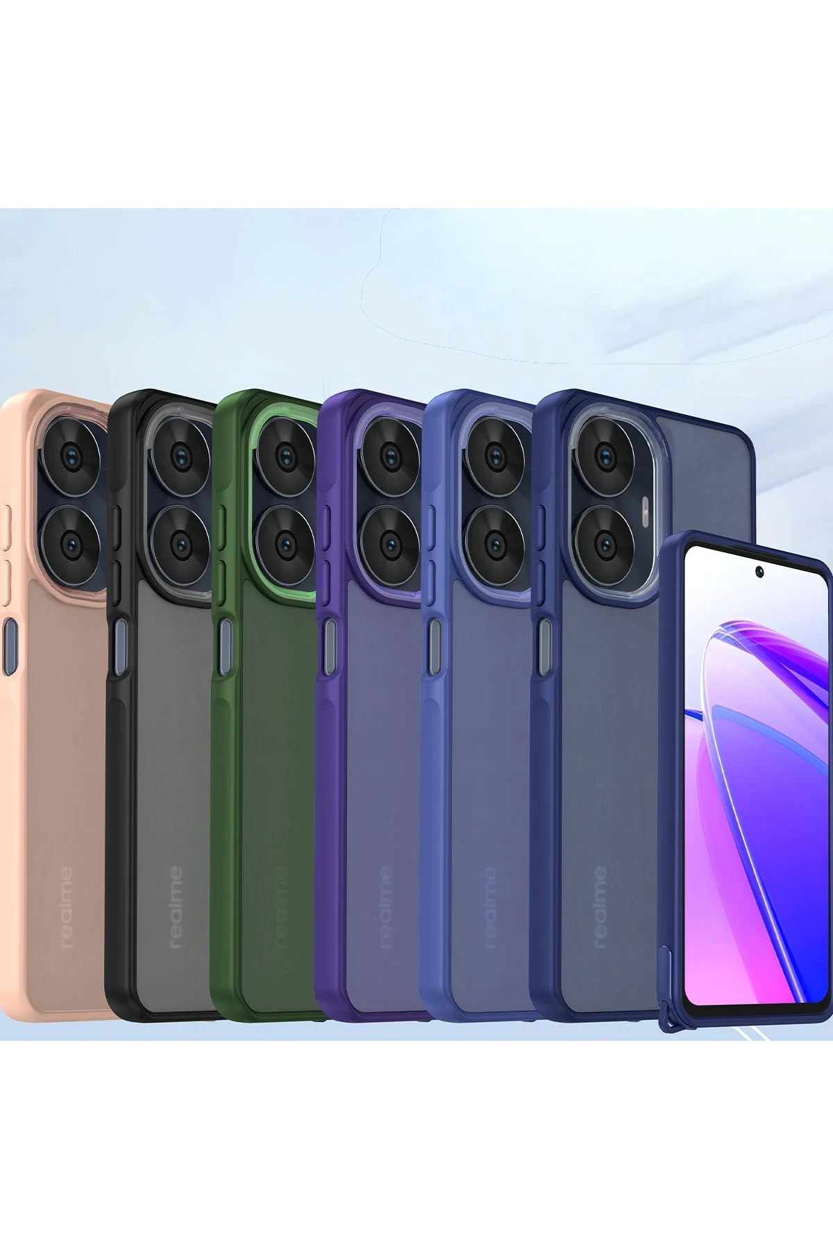 Newface Realme C55 Kılıf Elegant Kapak - Siyah