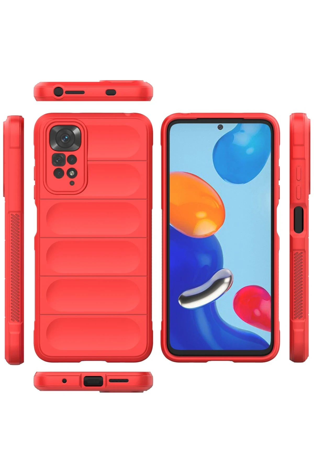 Newface Xiaomi Redmi Note 11 Kılıf Optimum Silikon - Kırmızı