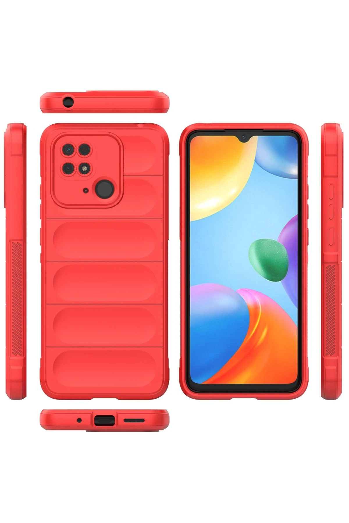 Newface Xiaomi Redmi 10C Kılıf Optimum Silikon - Kırmızı