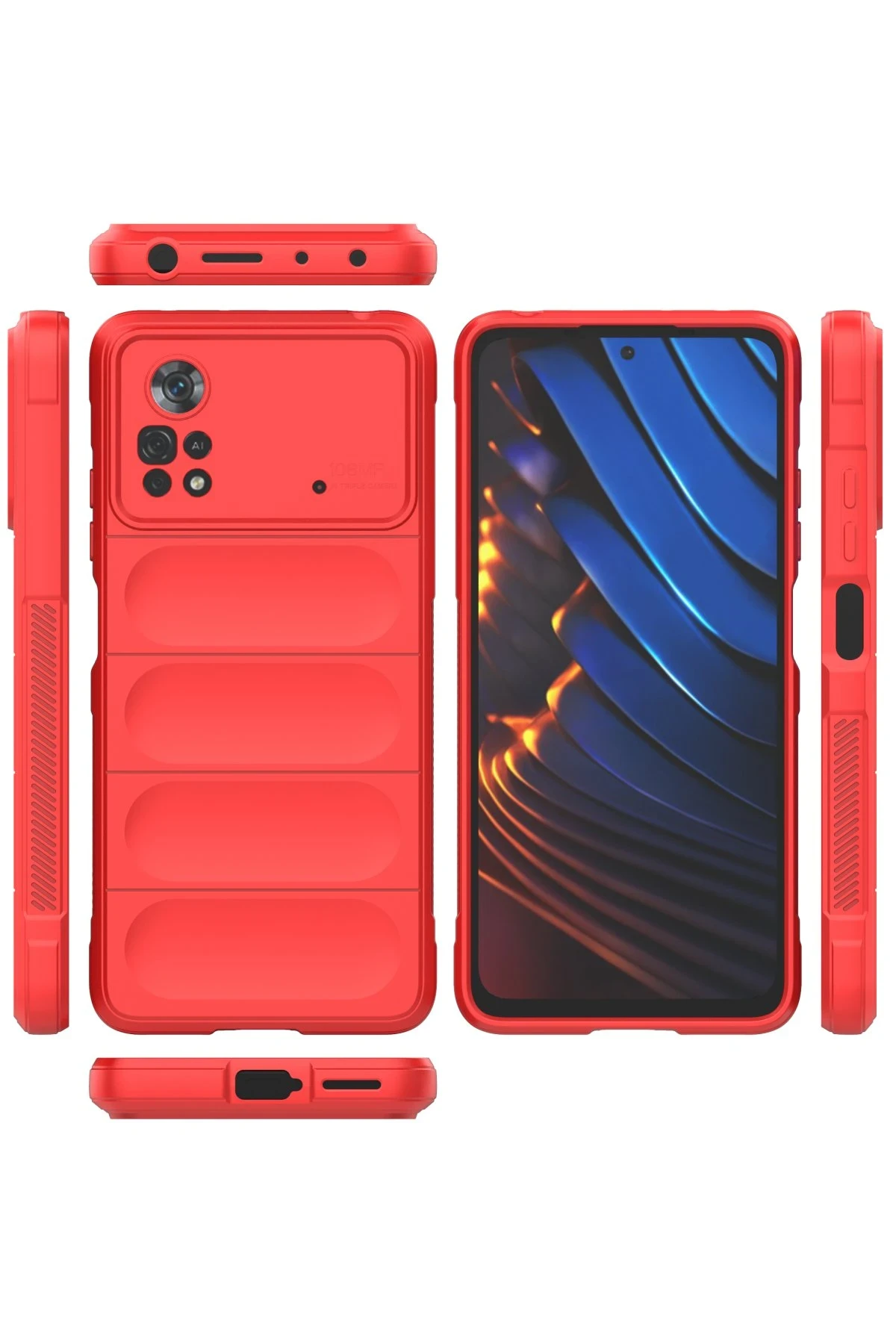 Newface Xiaomi Poco X4 Pro 5G Kılıf Optimum Silikon - Kırmızı