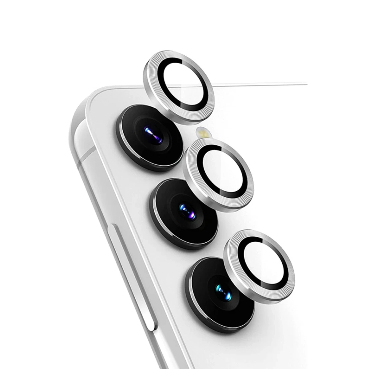 Newface Samsung Galaxy A25 5G Valdez Metal Kamera Lens - Gümüş