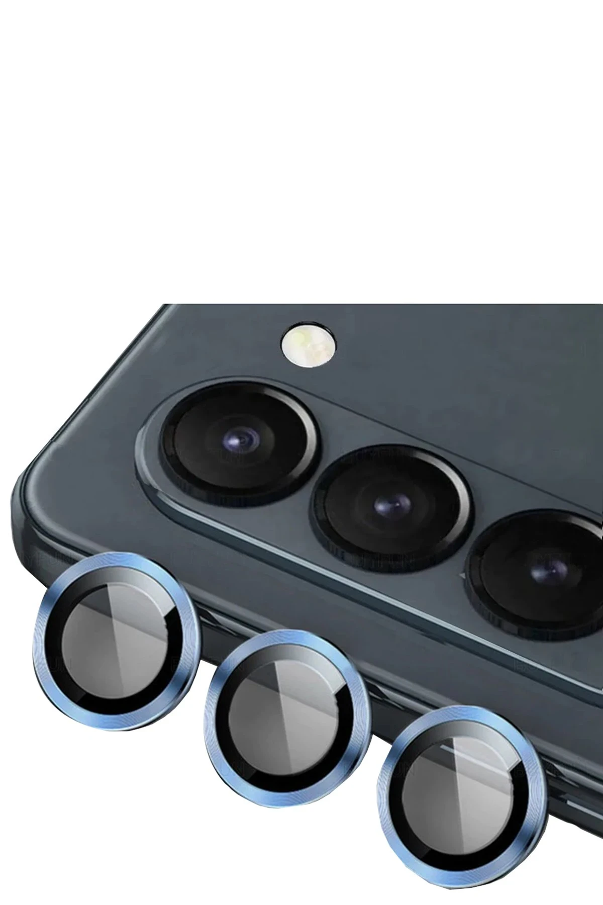 Newface Samsung Galaxy Z Fold 5 Valdez Metal Kamera Lens - Mavi
