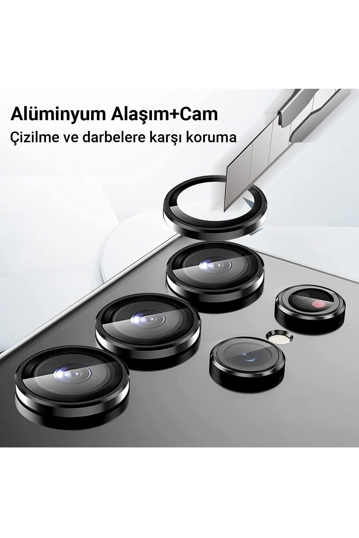 Newface Samsung Galaxy Z Flip 5 Valdez Metal Kamera Lens - Siyah