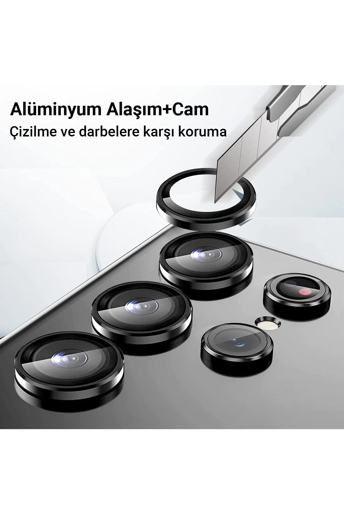 Newface Samsung Galaxy Z Flip 5 Valdez Metal Kamera Lens - Derin Mor