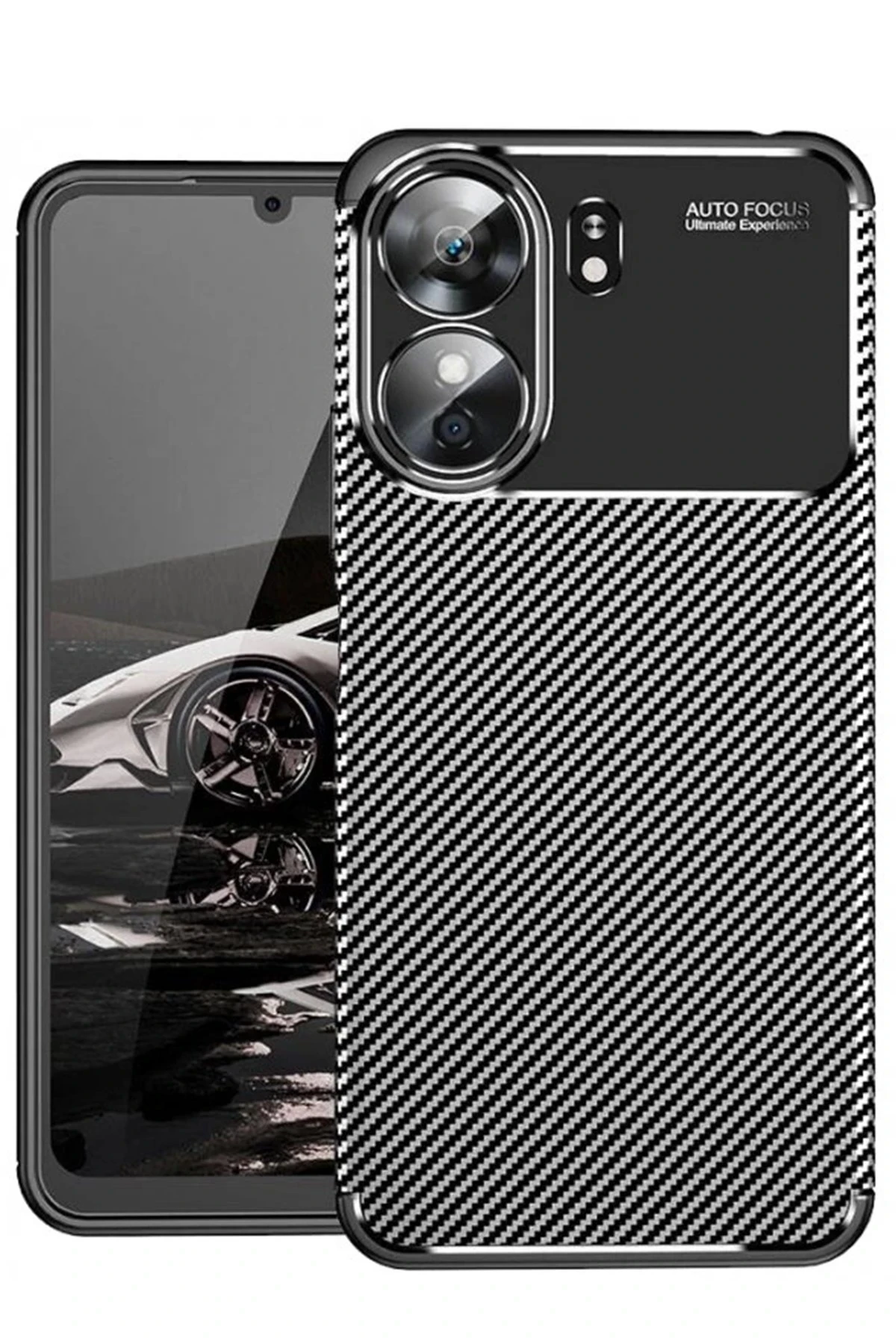 Newface Xiaomi Redmi 13C Kılıf Auto Focus Karbon Kapak - Siyah — görsel 2