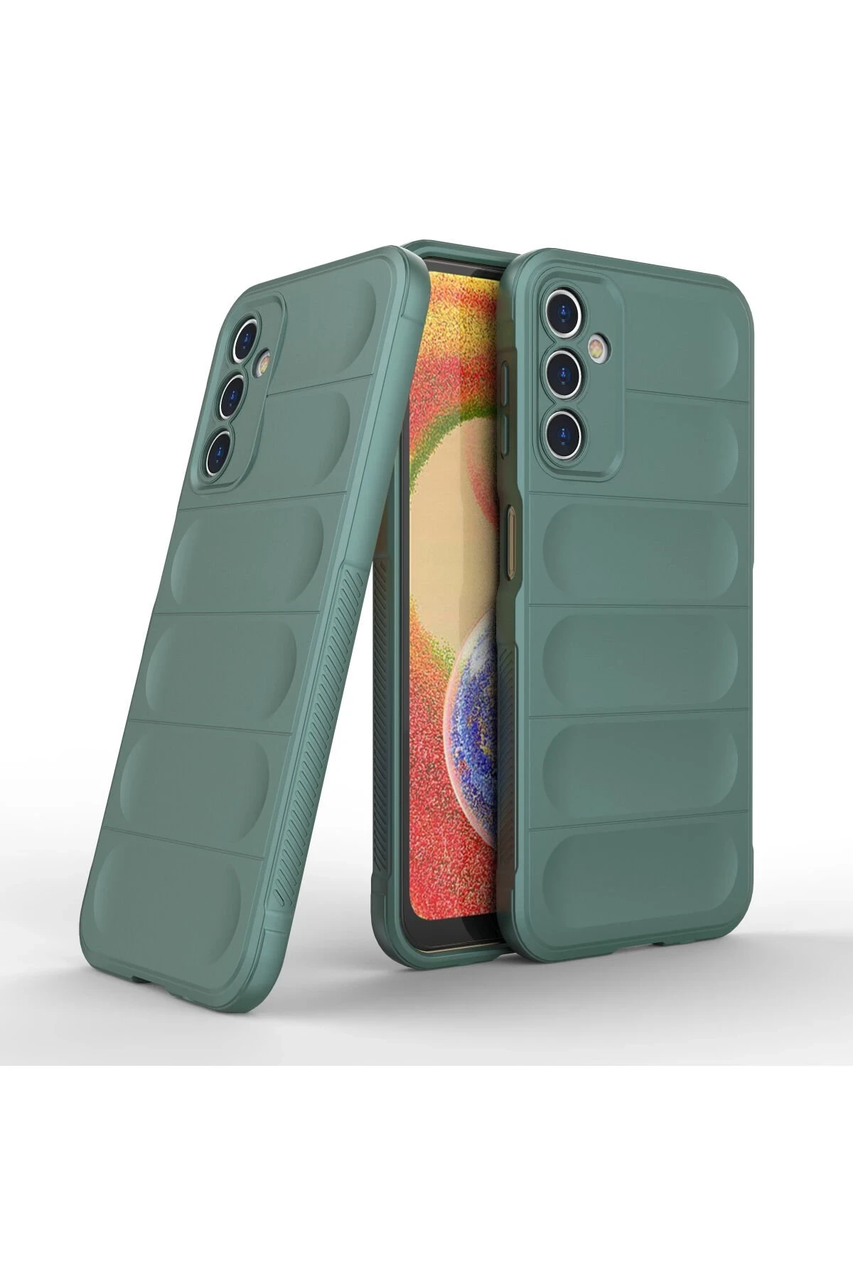 Newface Samsung Galaxy A14 4G Kılıf Optimum Silikon - Koyu Yeşil