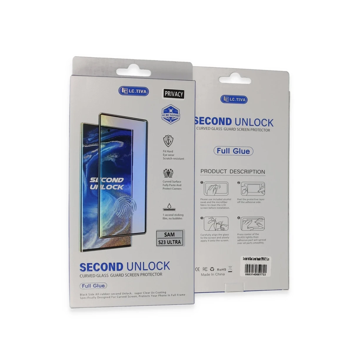 Newface Samsung Galaxy S23 Ultra Durable Full Glue Curved Hayalet Cam — görsel 10