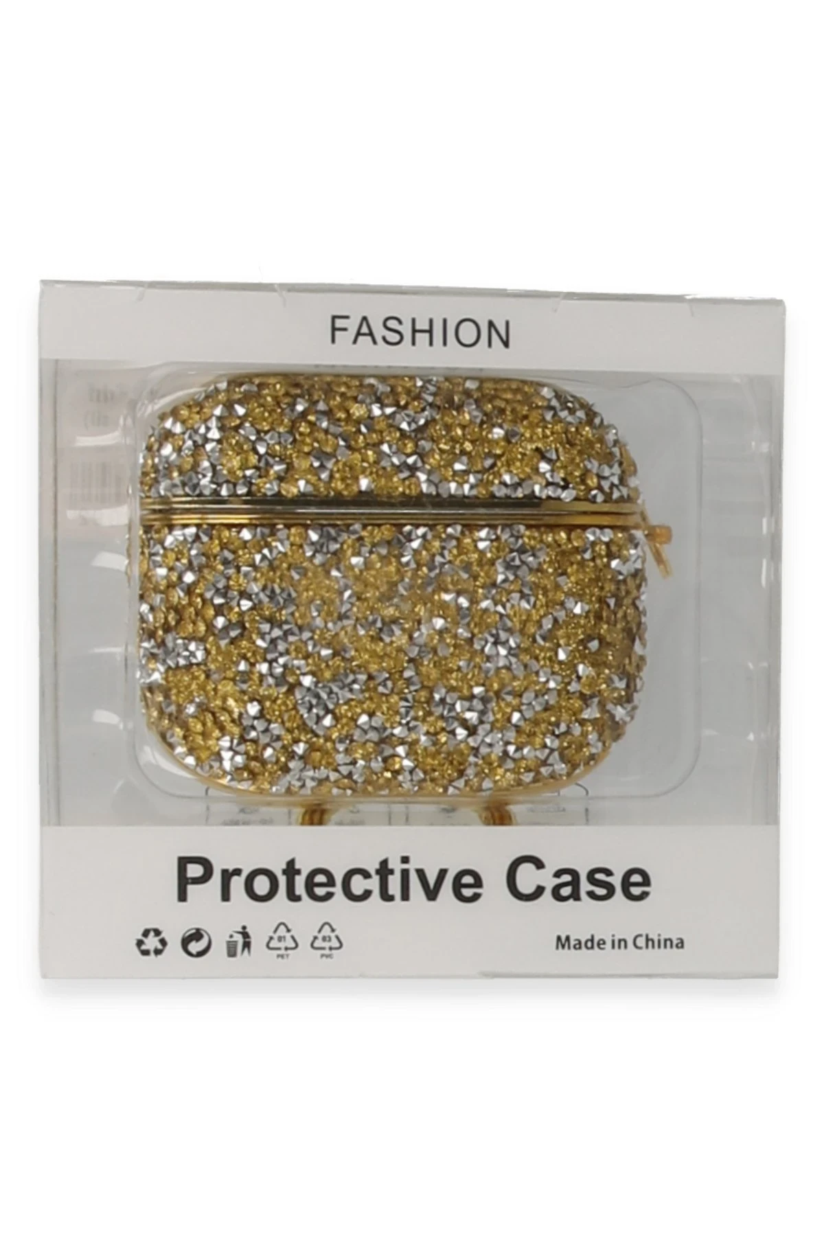 Newface Airpods Pro (1.nesil) Mira Taşlı Kılıf - Gold