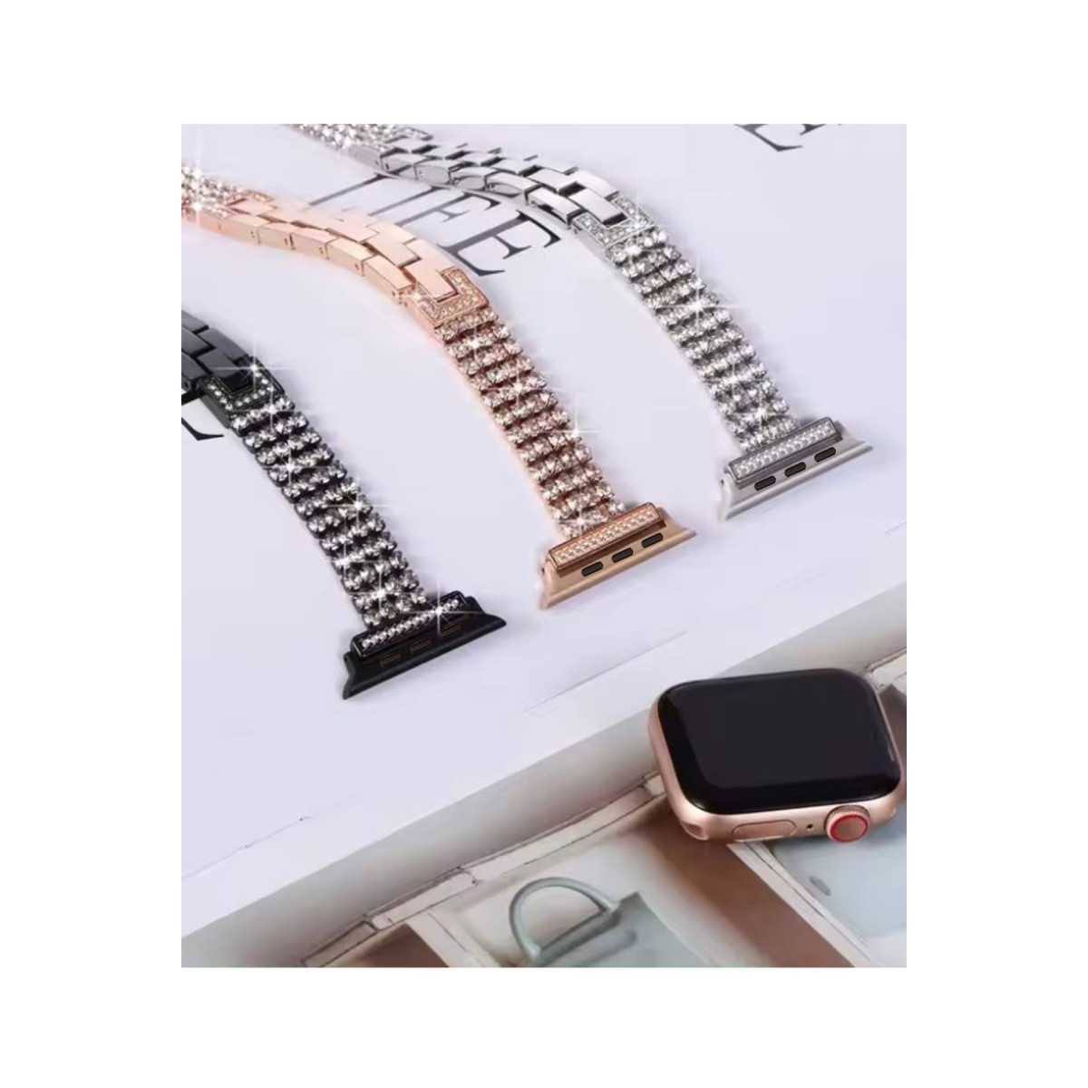 Newface Apple Watch 42mm Live Taşlı Kordon - Siyah — görsel 11