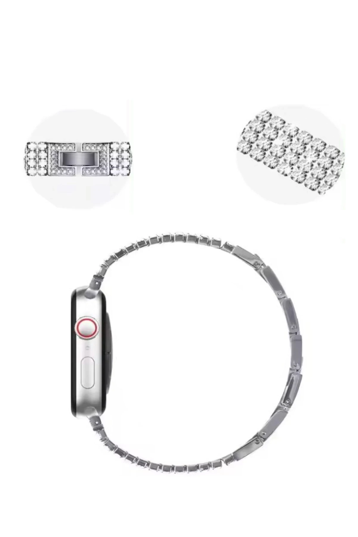 Newface Apple Watch 42mm Live Taşlı Kordon - Siyah — görsel 4