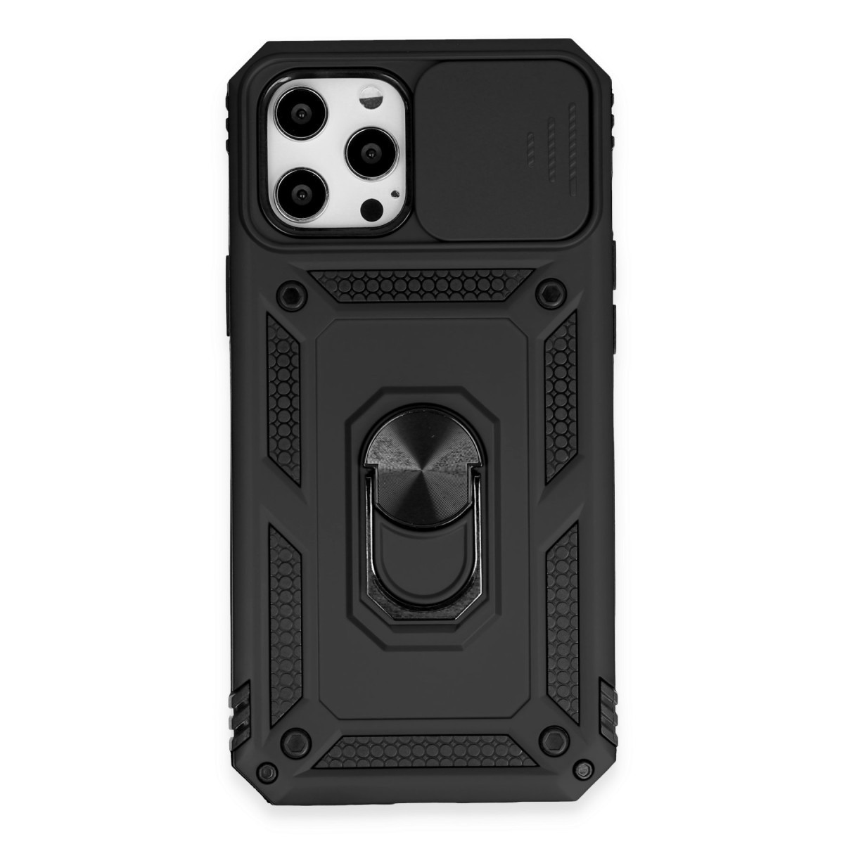 Newface Apple iPhone 12 Pro Max Kılıf Pars Lens Yüzüklü Silikon - Siyah — görsel 11