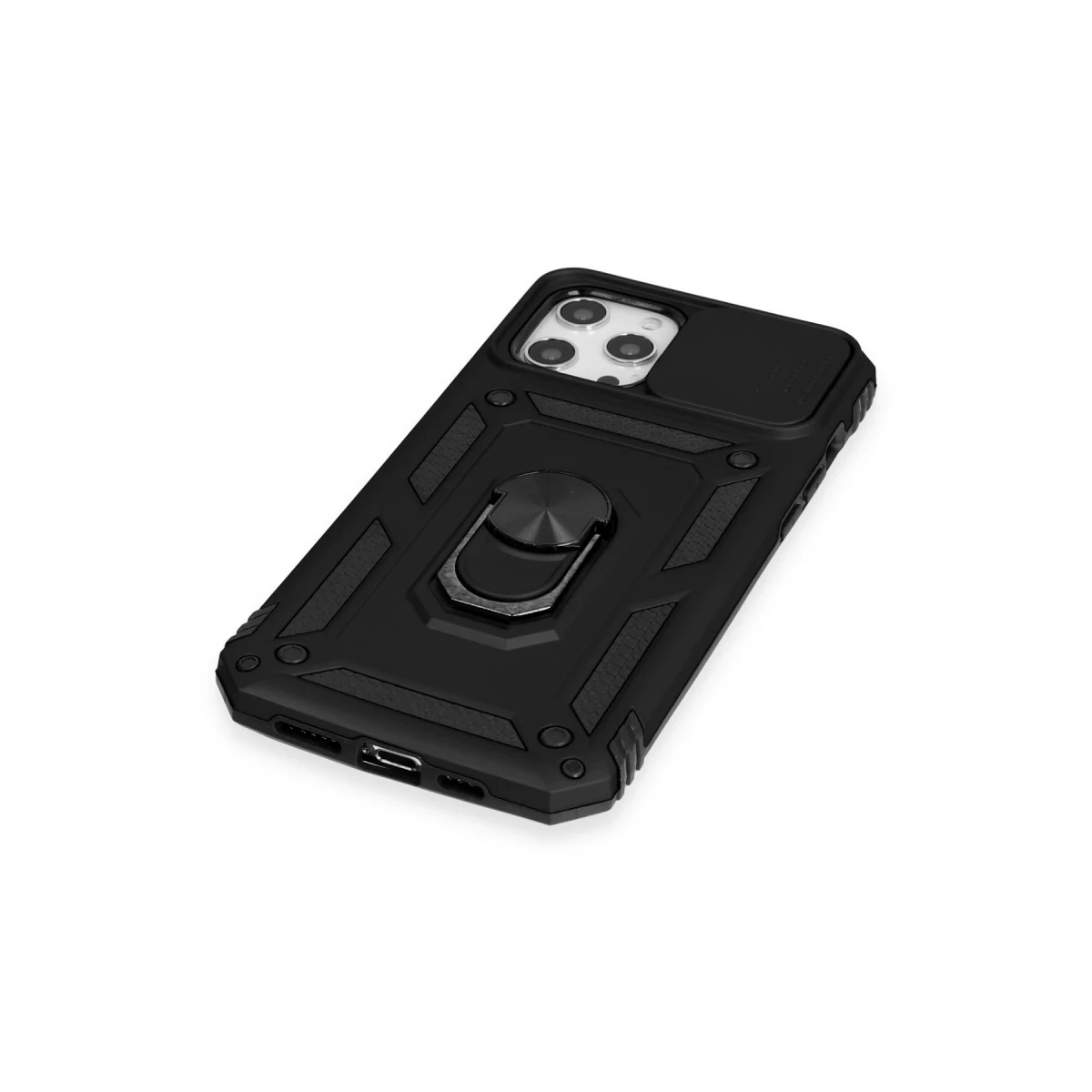 Newface Apple iPhone 12 Pro Max Kılıf Pars Lens Yüzüklü Silikon - Siyah — görsel 9