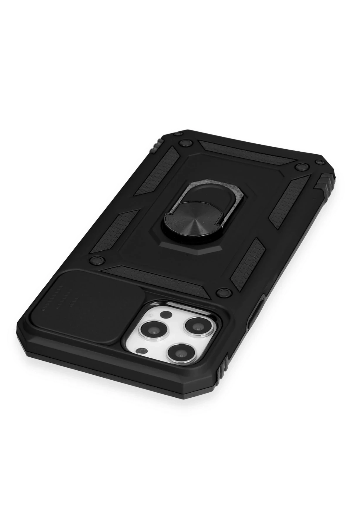 Newface Apple iPhone 12 Pro Max Kılıf Pars Lens Yüzüklü Silikon - Siyah — görsel 5