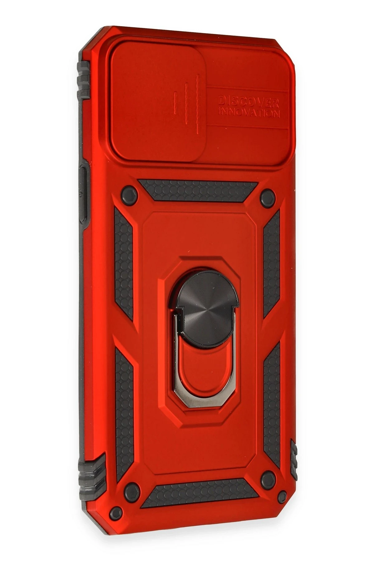 Newface iPhone 12 Pro Max Kılıf Pars Lens Yüzüklü Silikon - Kırmızı