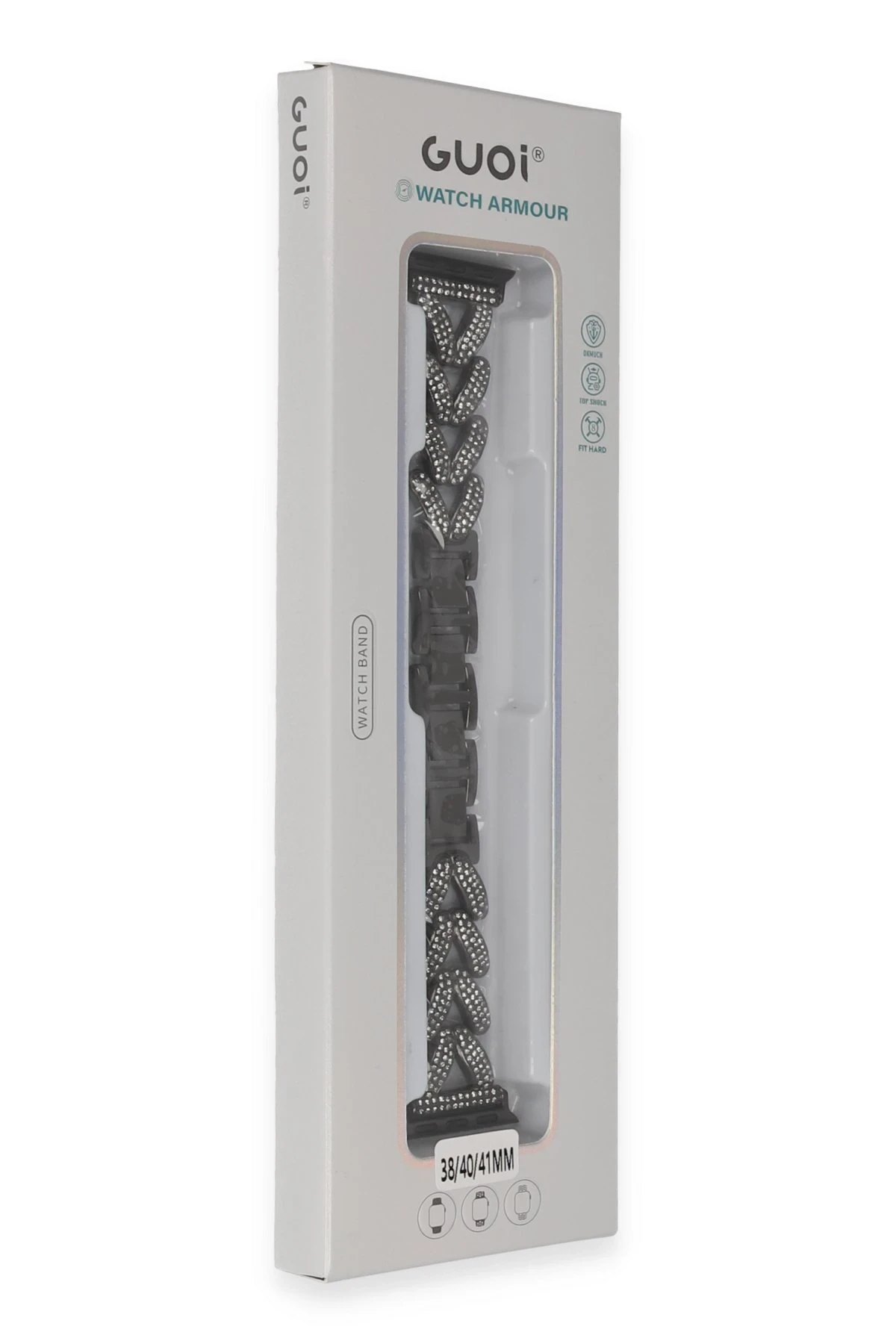 Newface Apple Watch 38mm Node Taşlı Kordon - Siyah