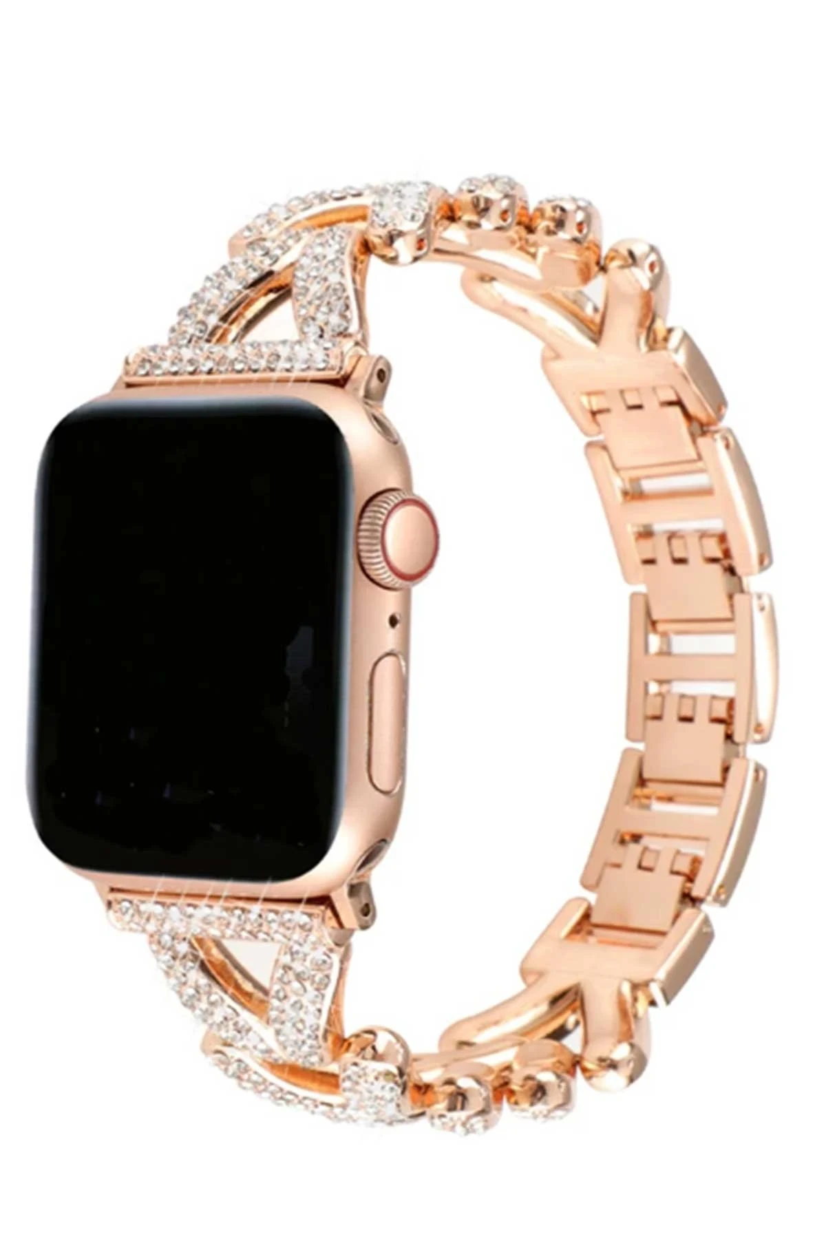 Newface Apple Watch 38mm Node Taşlı Kordon - Siyah