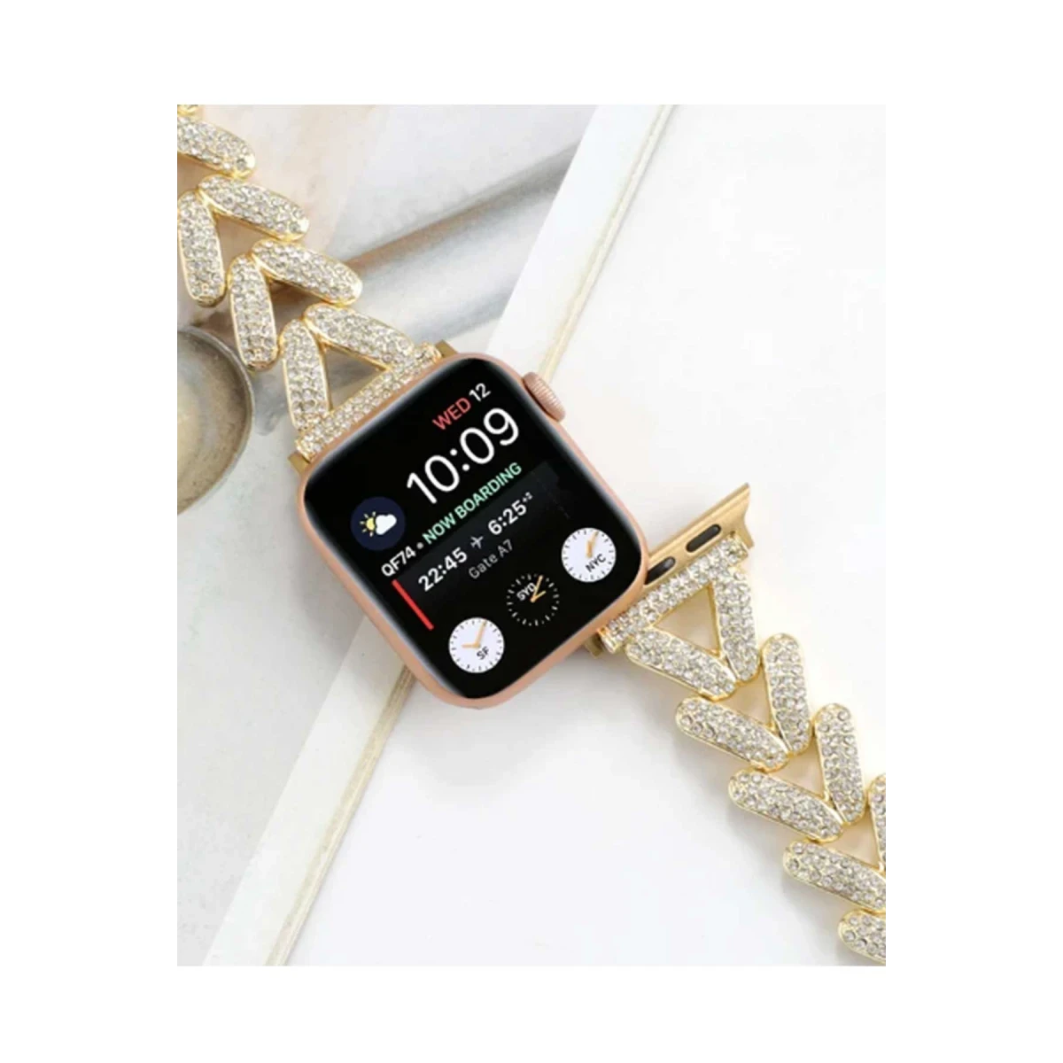 Newface Apple Watch 38mm Node Taşlı Kordon - Titanyum