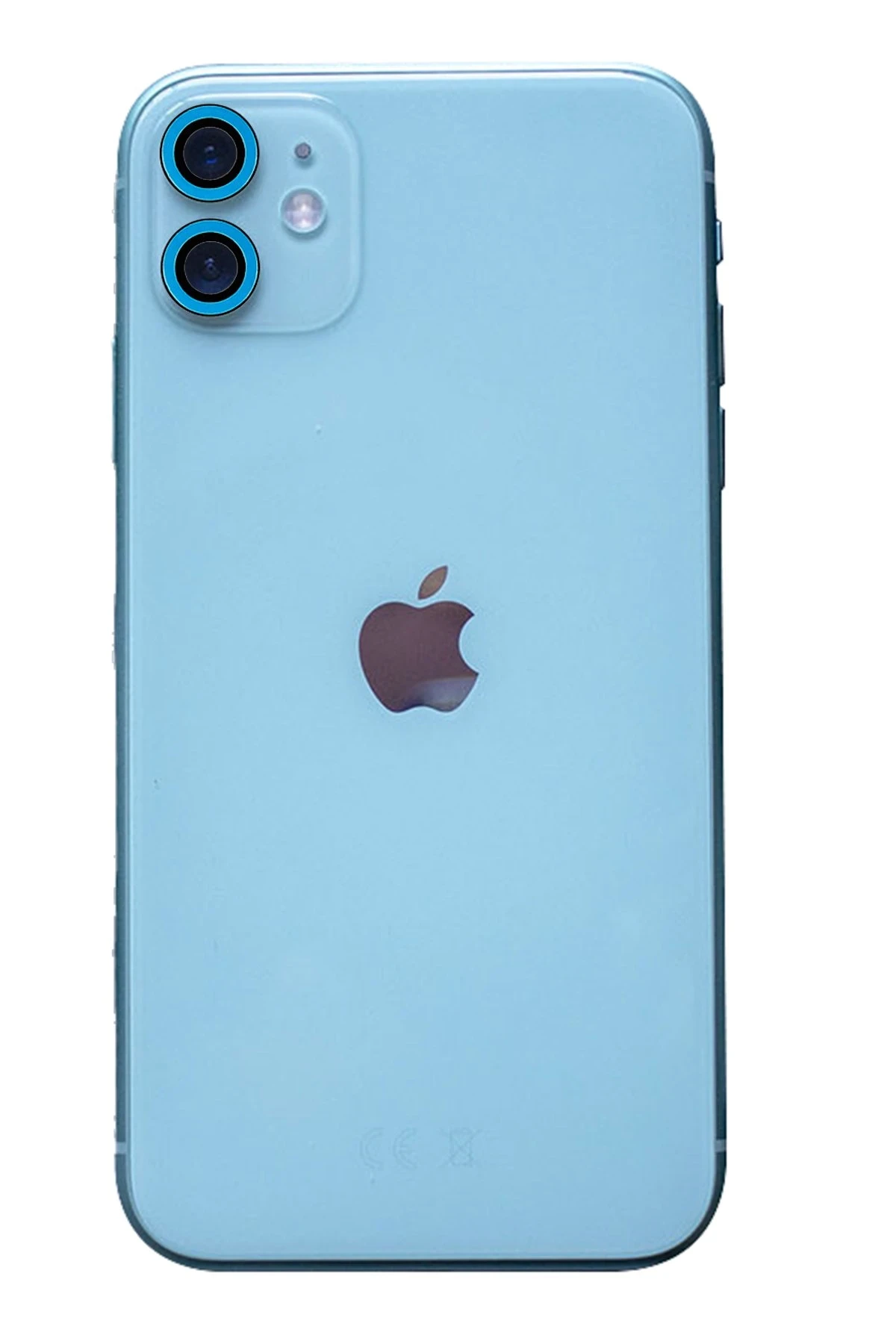 Newface iPhone 11 Neon Fosforlu Kamera Lens - Mavi